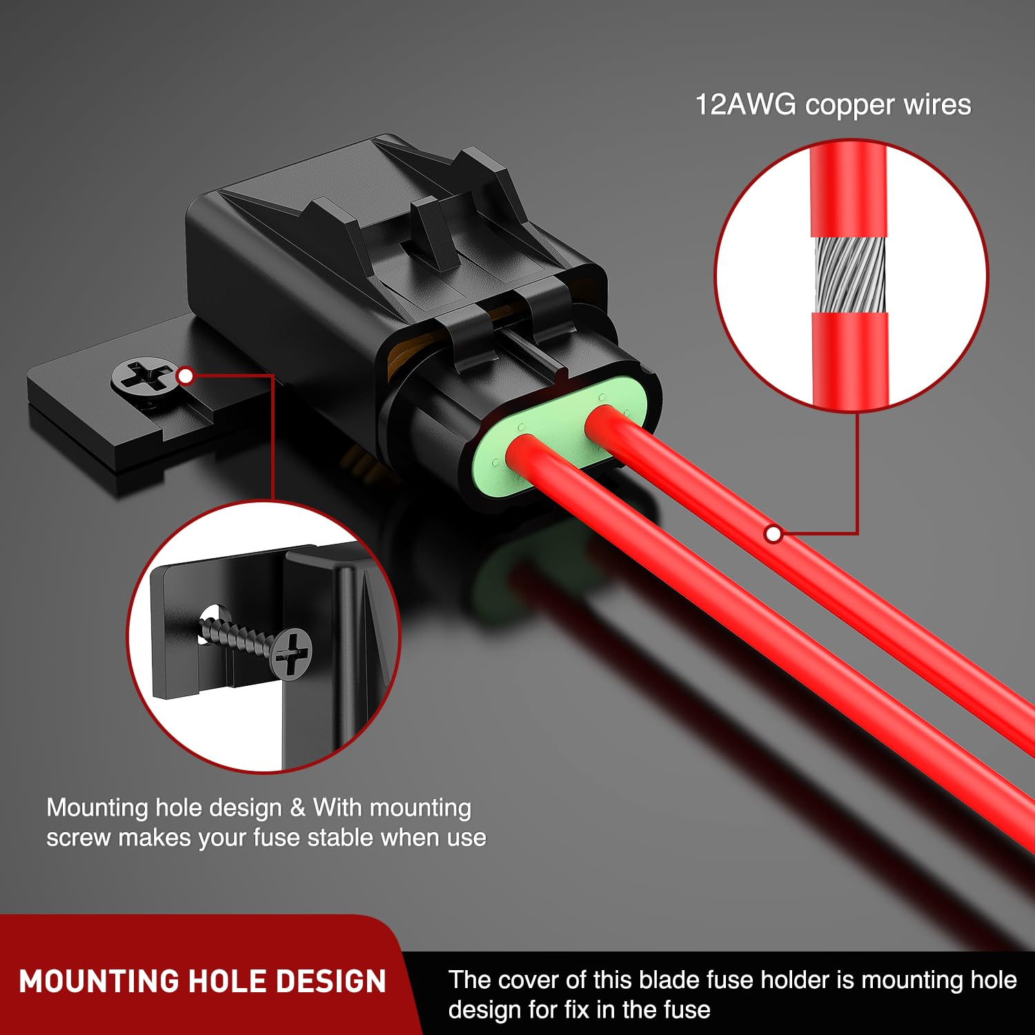 Nilight inline fuse holder installed on a boat wiring harness showing corrosion resistance