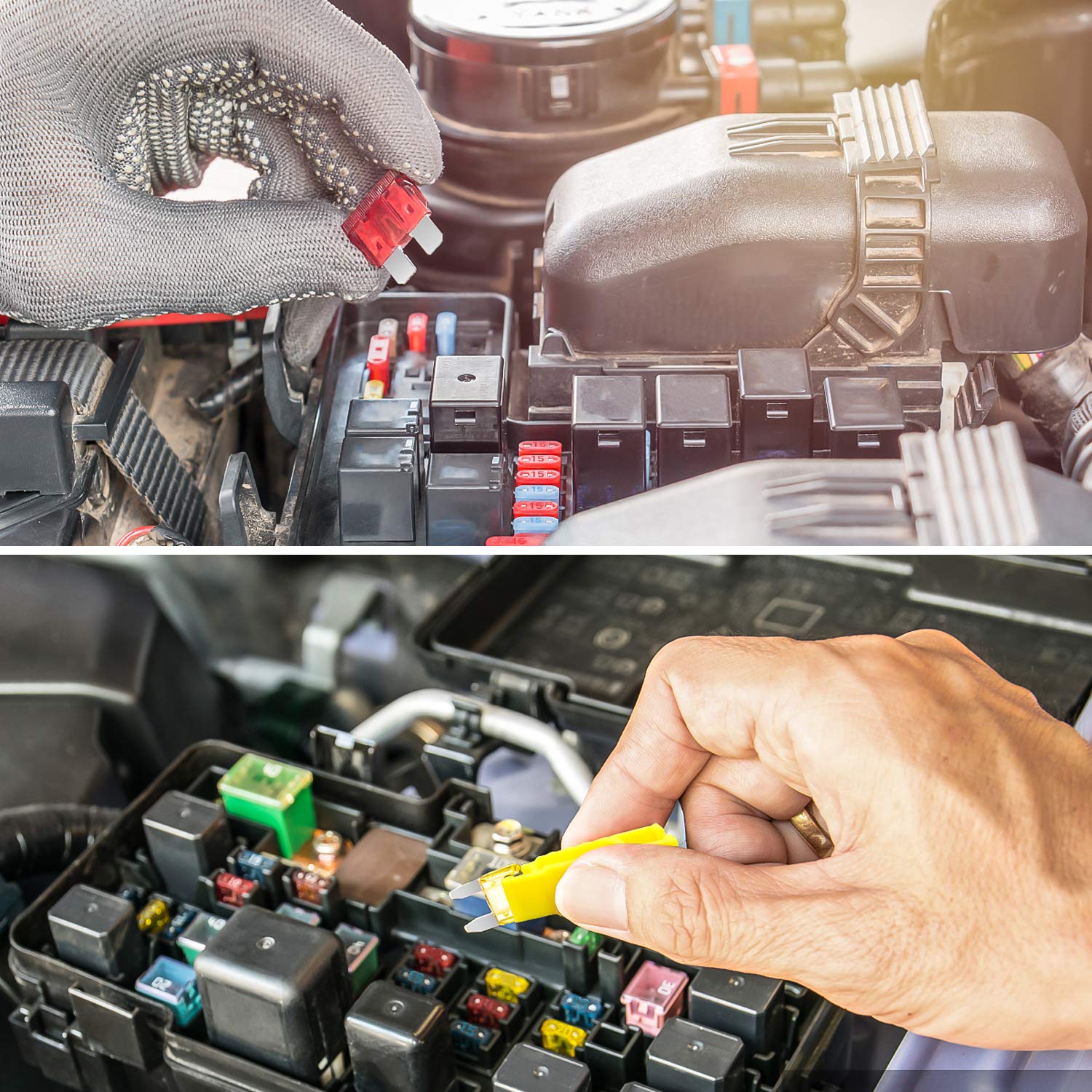 Nilight fuses stored in an SUV glovebox for roadside repair readiness benefit