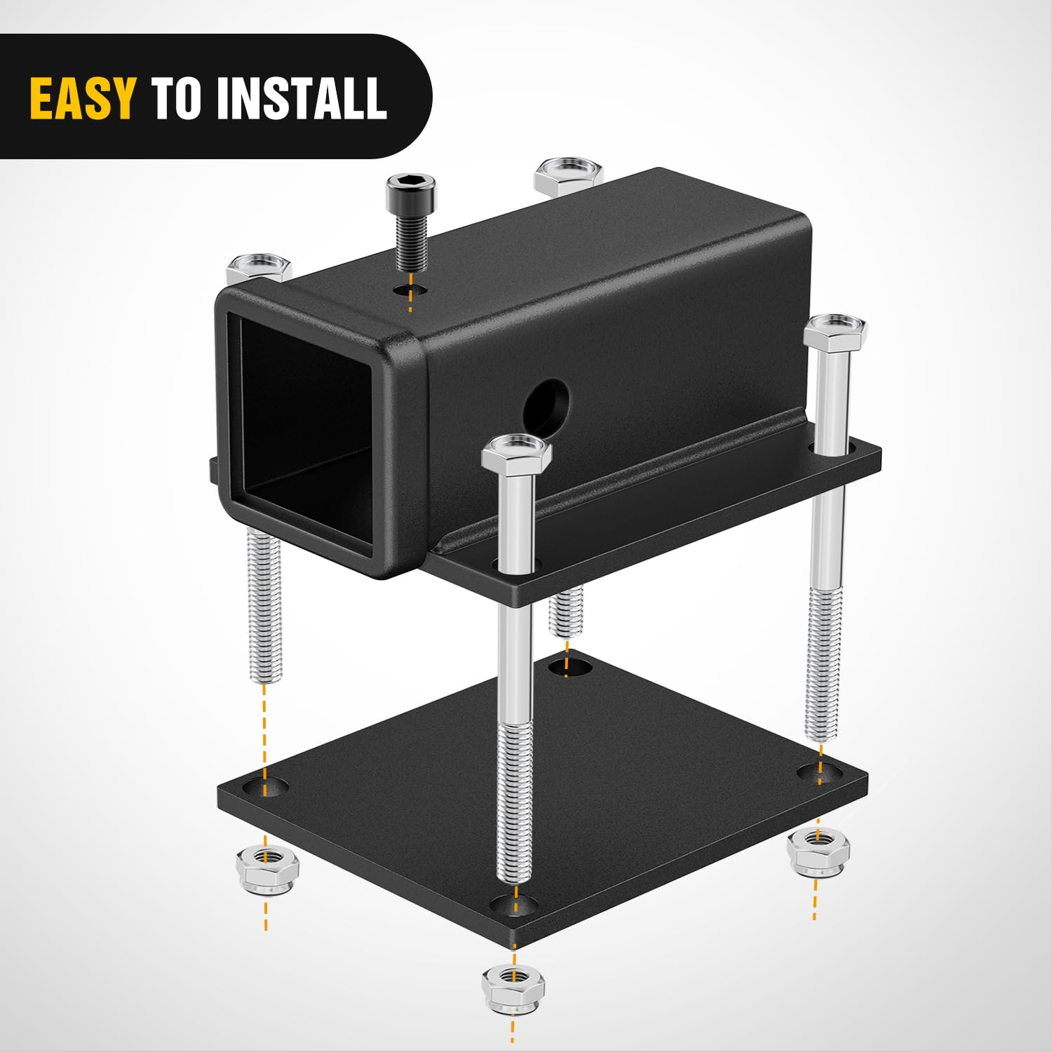 Nilight mounting hardware with hitch pin included for easy bolt-on installation
