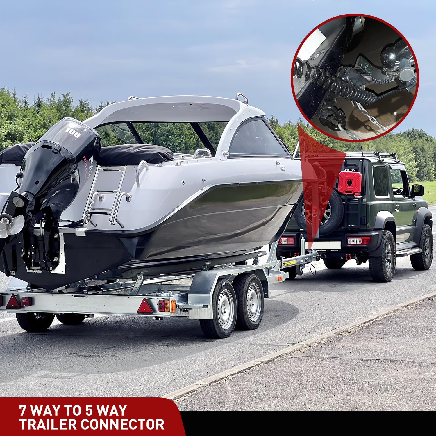 Nilight harness connected between tow vehicle and trailer illustrating ready-to-use towing