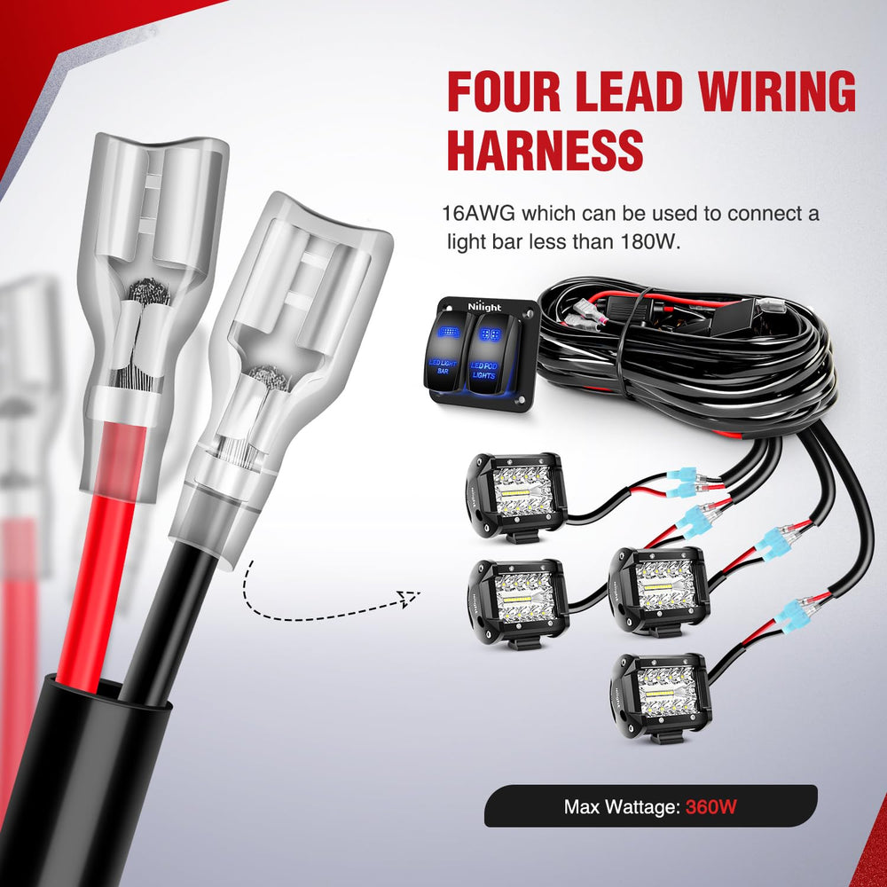 Nilight relay and inline fuse assembly showing protection and organized wiring benefit: safety