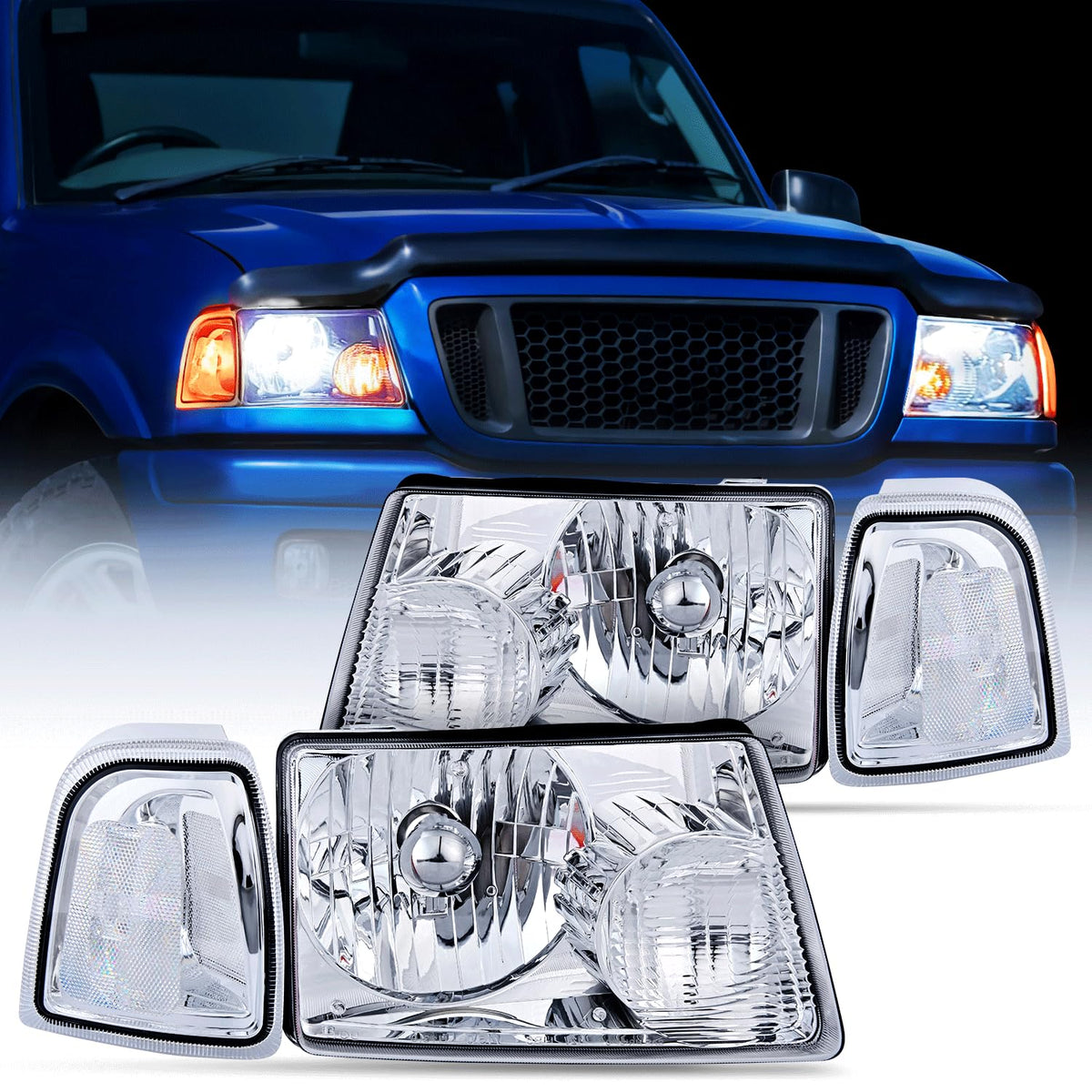 Nilight front view headlight assembly showing clean optics and improved look