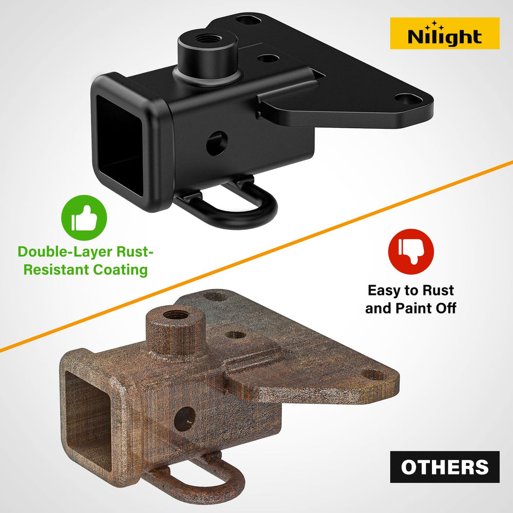 Nilight hitch connected towing trailer illustrating dependable load carrying