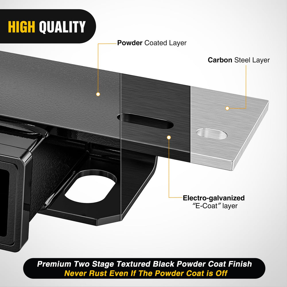 Nilight hitch beside measuring tape showing compact size and fitment clarity