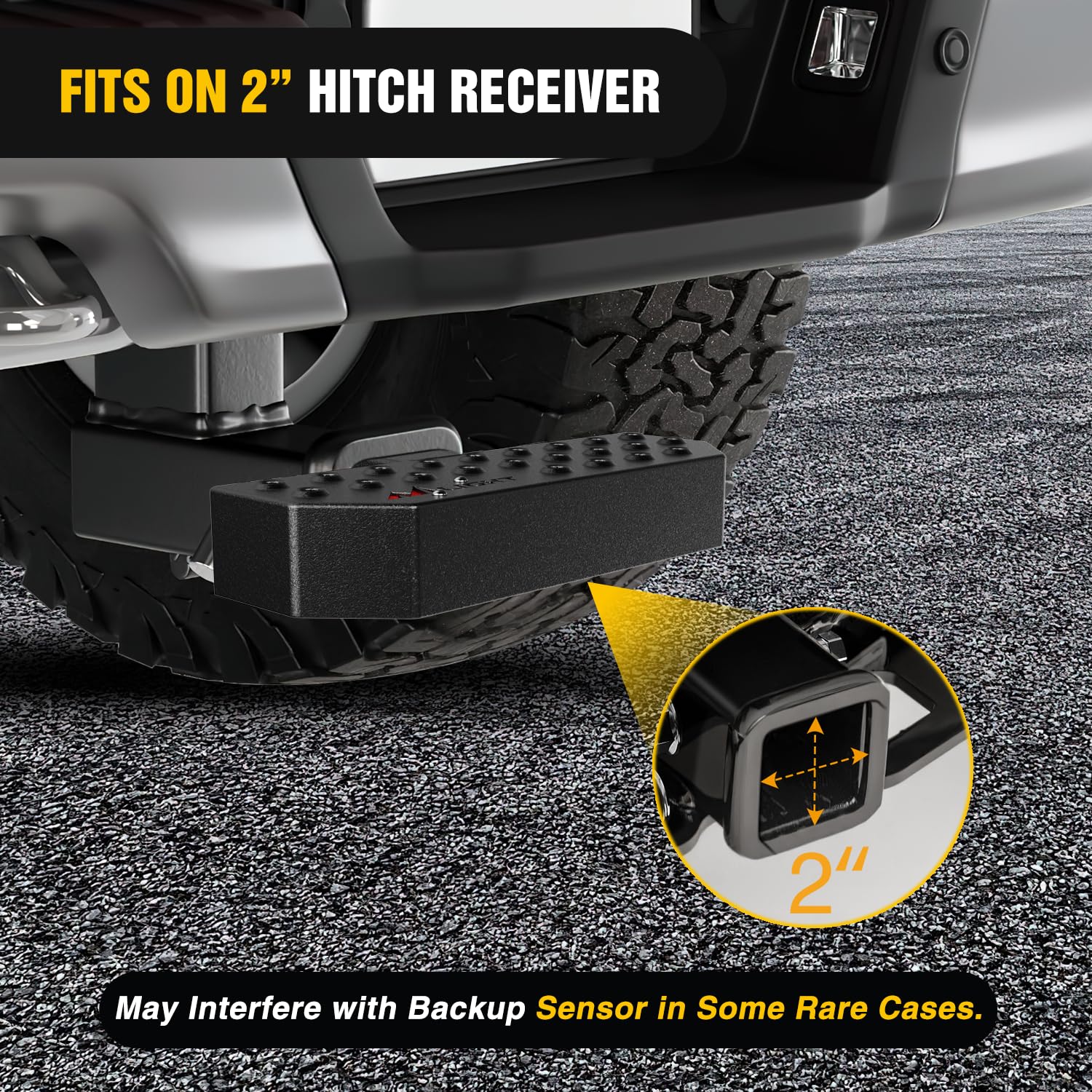Nilight hitch step with included 5/8 inch hitch pin and clip for secure fit benefit