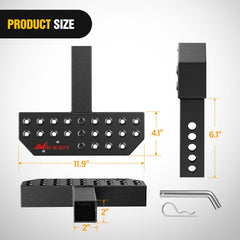 Nilight hitch step side profile mounted in 2 inch receiver for strong support