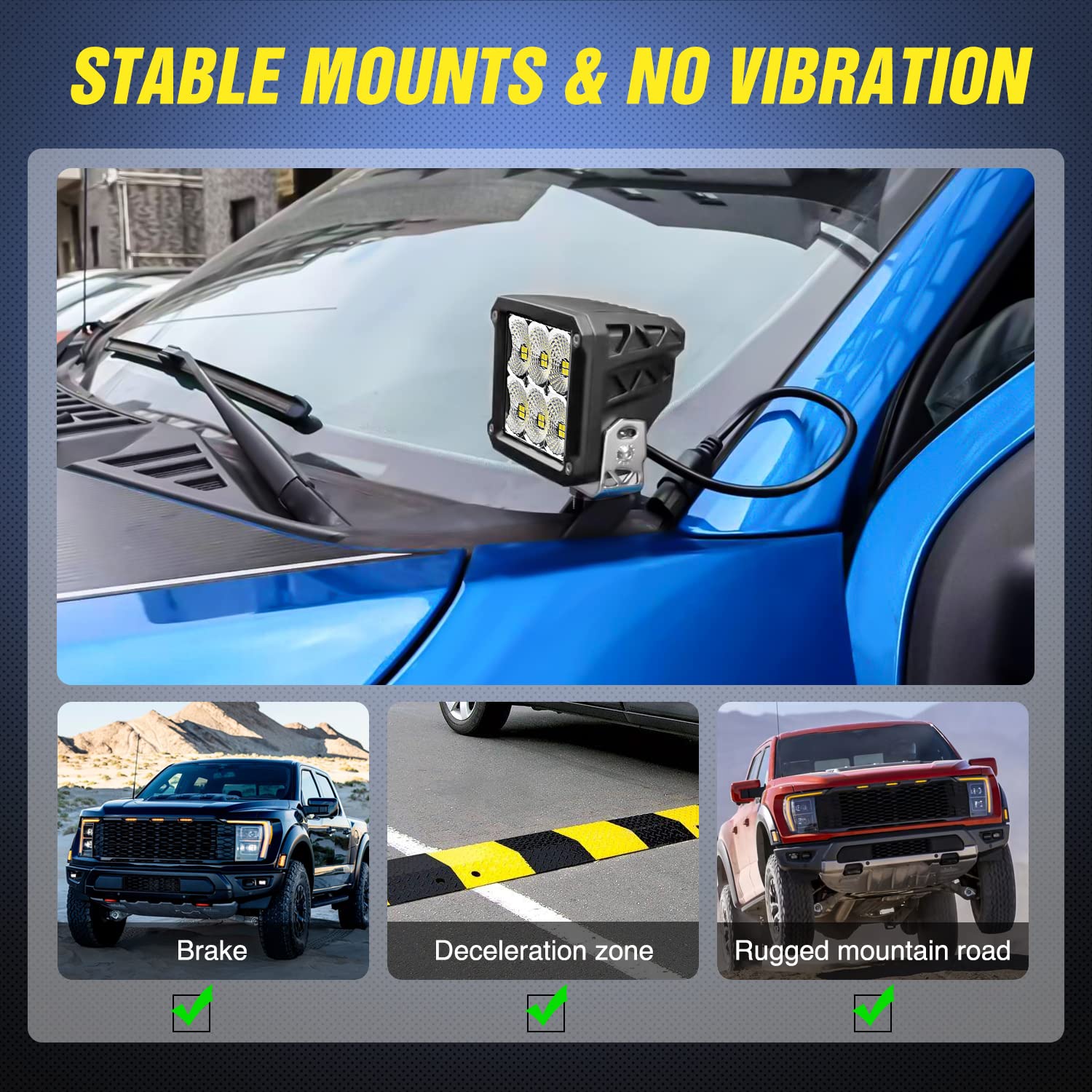 Nilight brackets with 2-to-7-inch lights showing compatibility and scale benefit