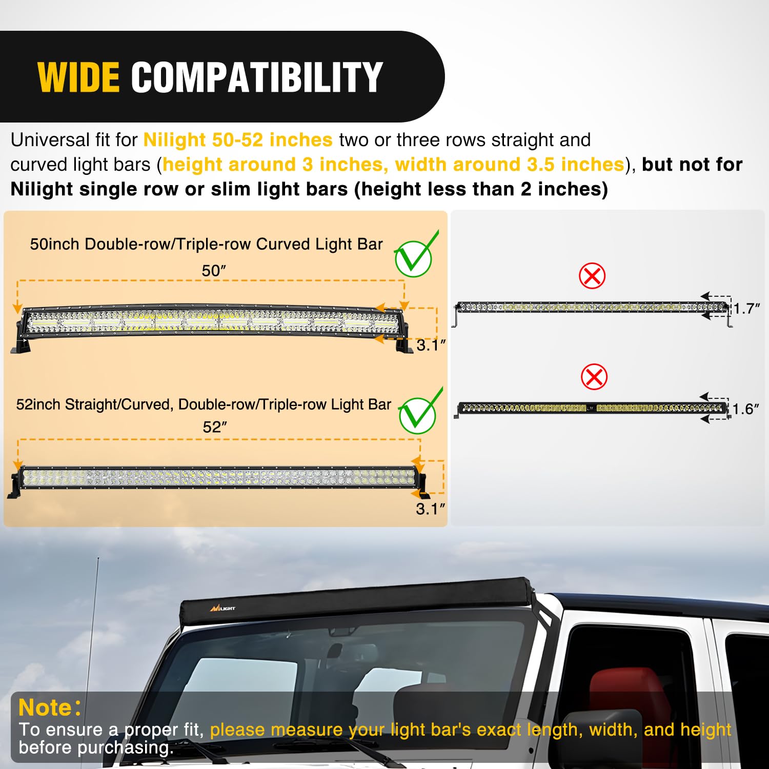 Nilight hook-and-loop fastener attachment close-up for secure fit