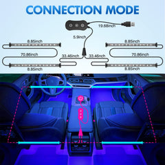 Nilight installed inside car at night creating ambient mood lighting