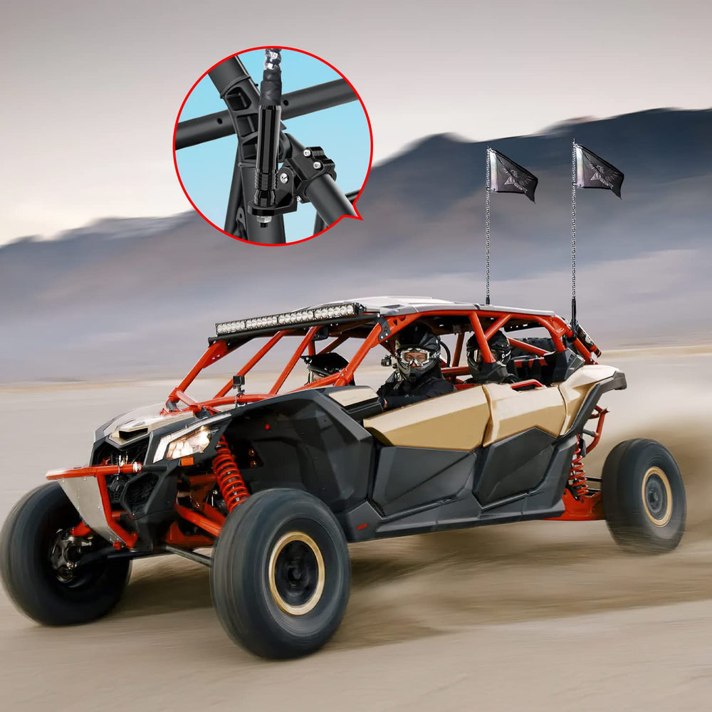 Nilight mounted on UTV in dunes showing real-world trail protection