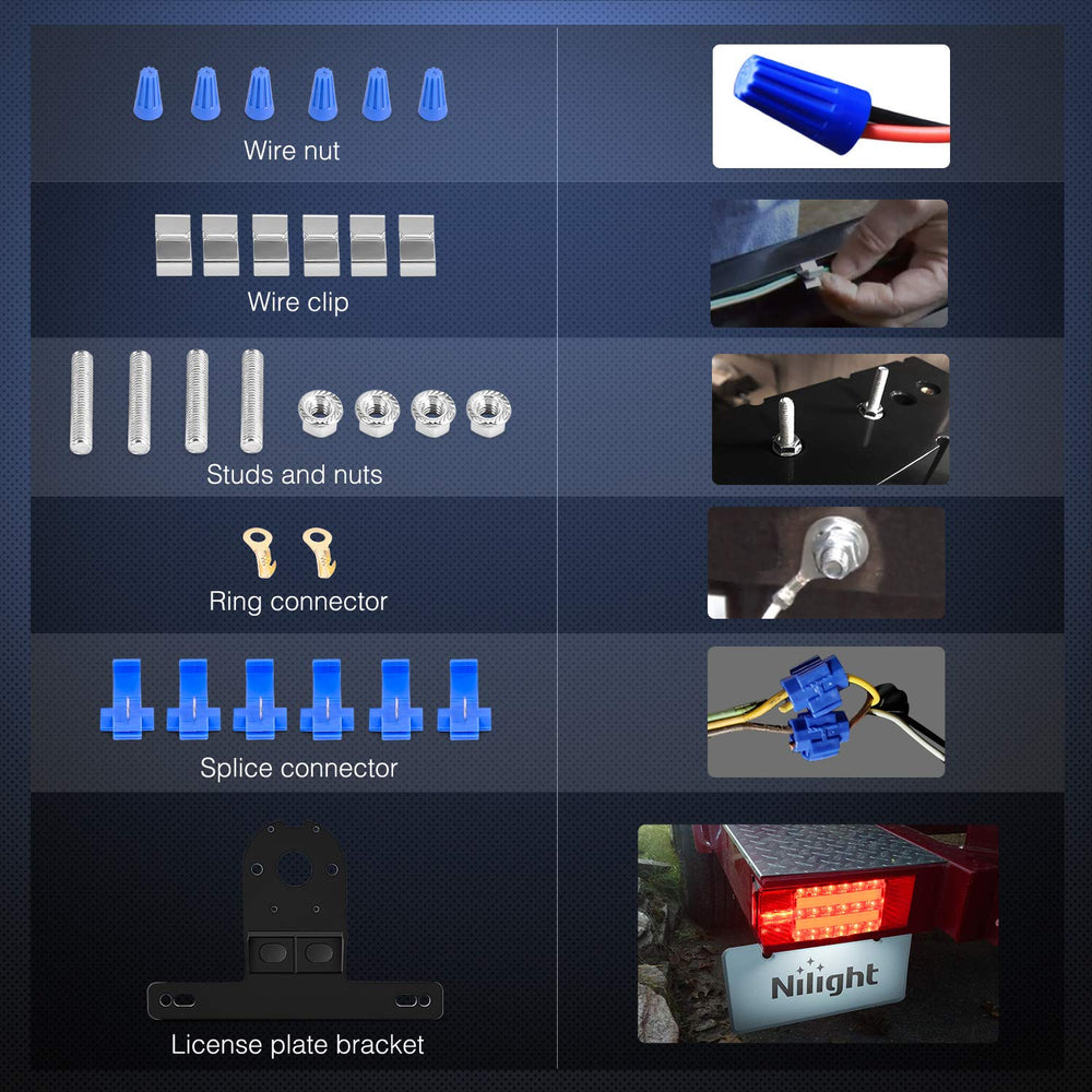 Nilight all included hardware and wiring harness for fast, complete installation