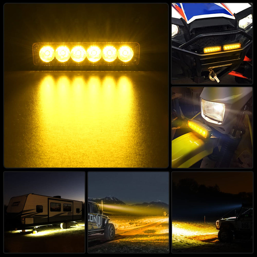 Nilight installed on an ATV roll bar providing focused amber illumination off-road