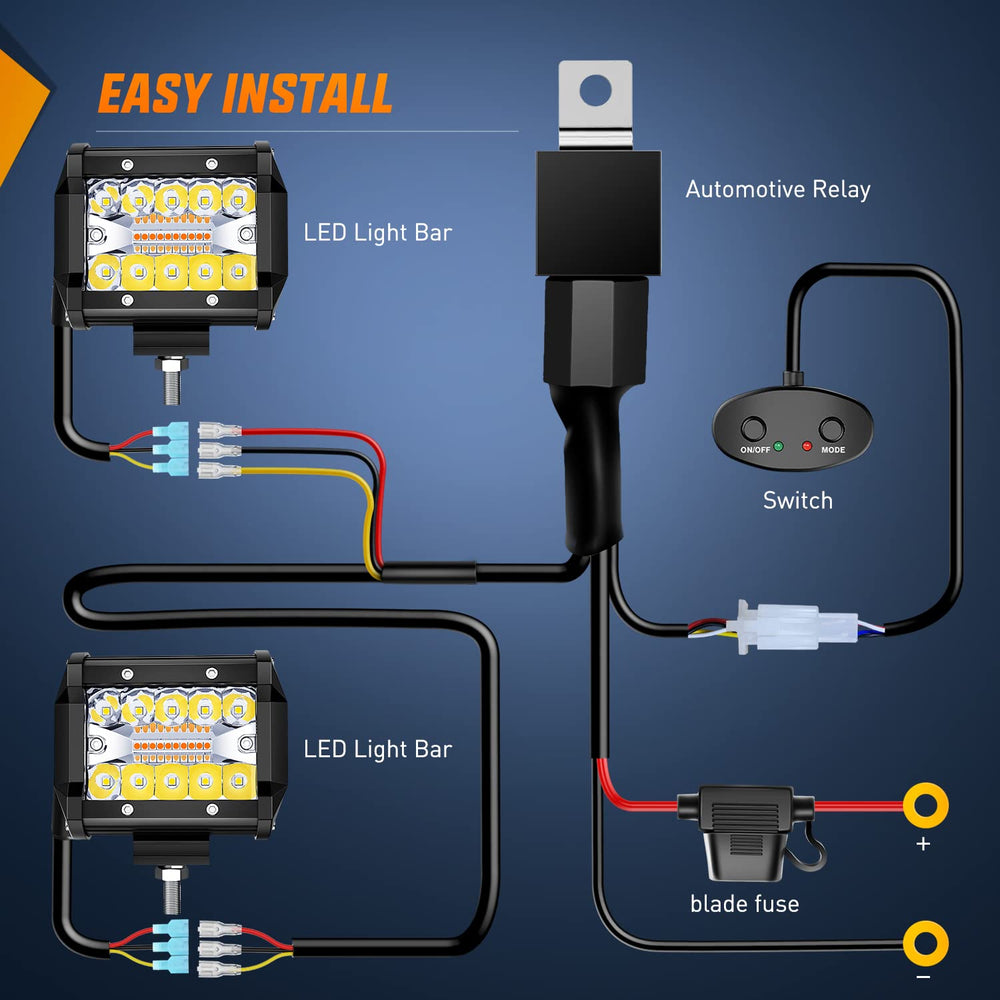 Nilight installed on vehicle bumper at night, strong warning and driving illumination