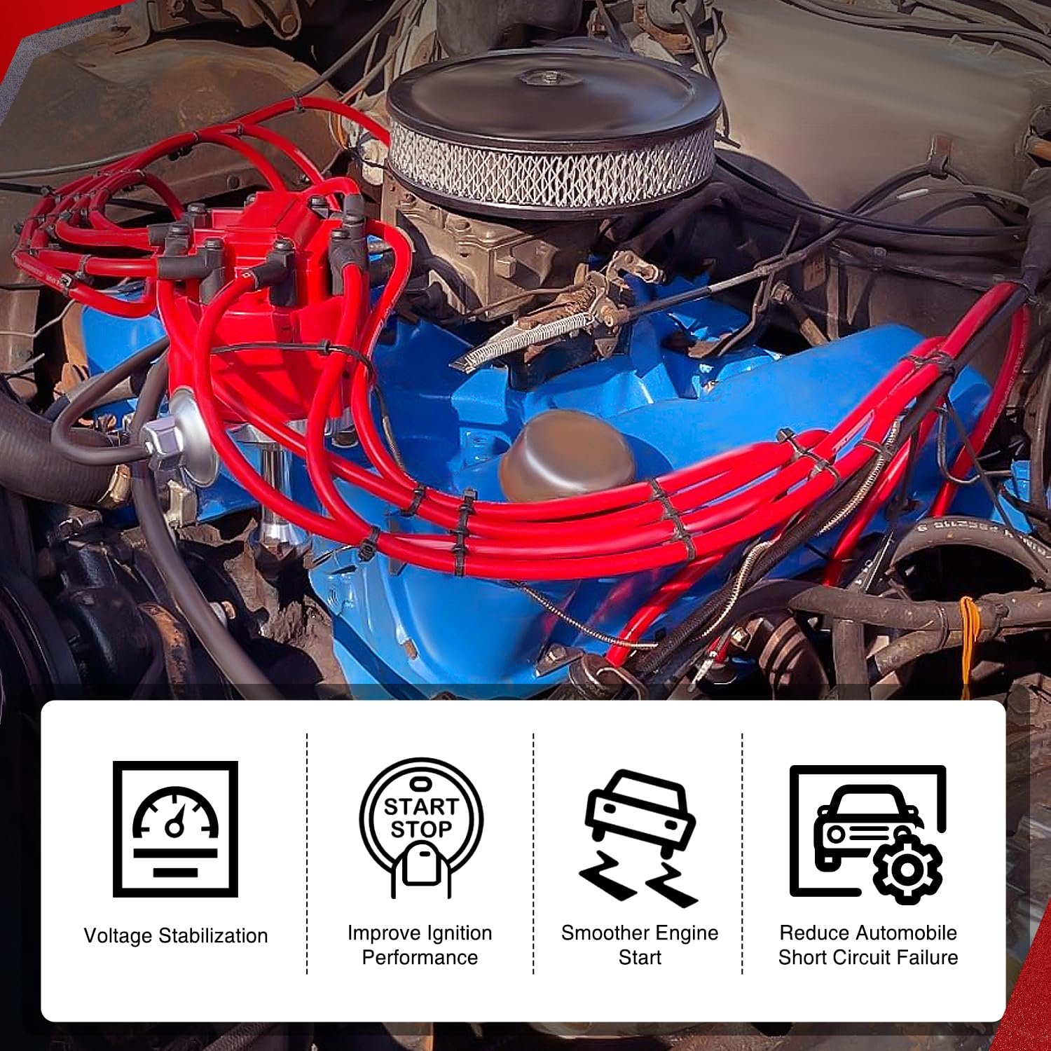 Nilight wires installed on engine showing correct routing and improved connection reliability