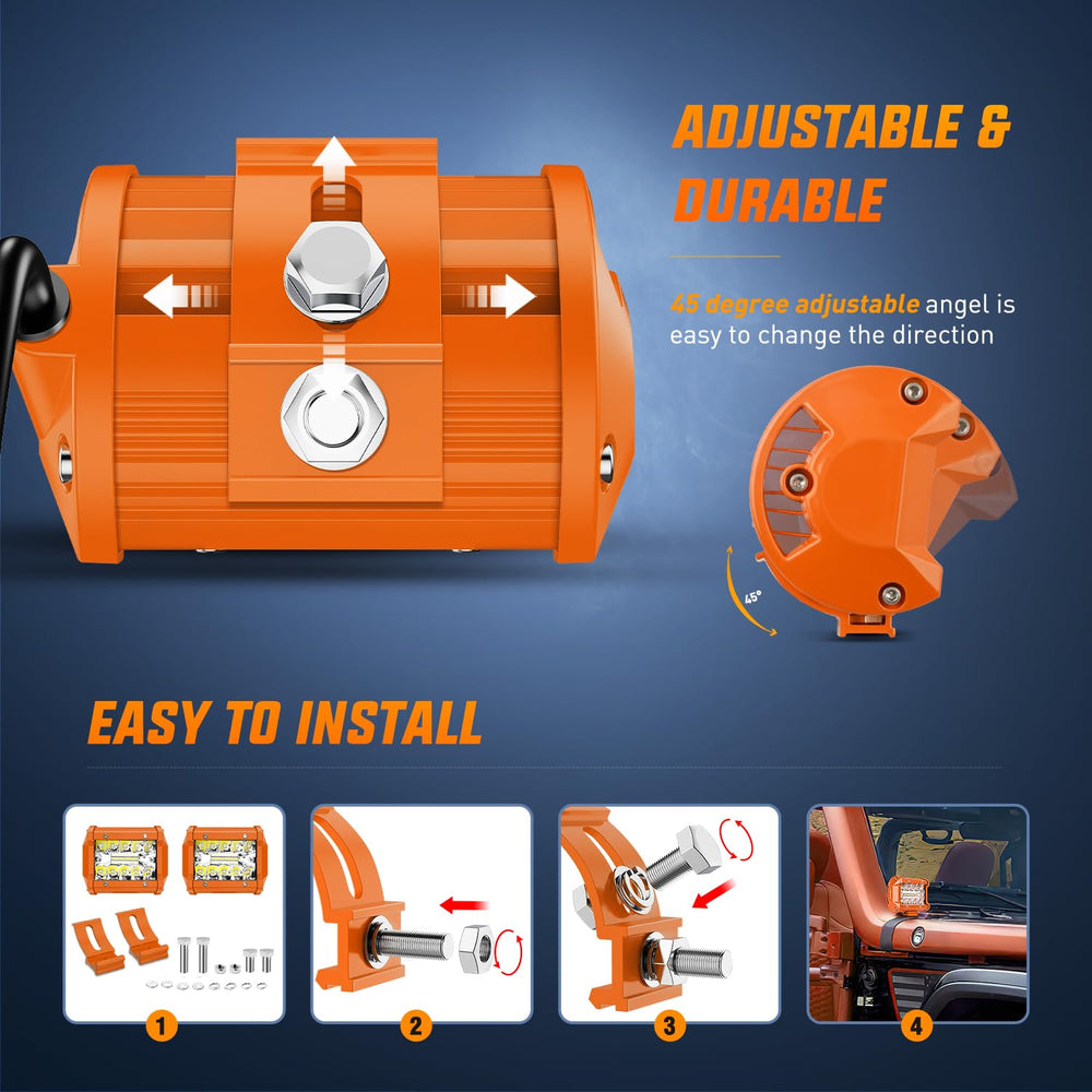 Nilight installed on Jeep bumper lighting the road for confident off-road driving