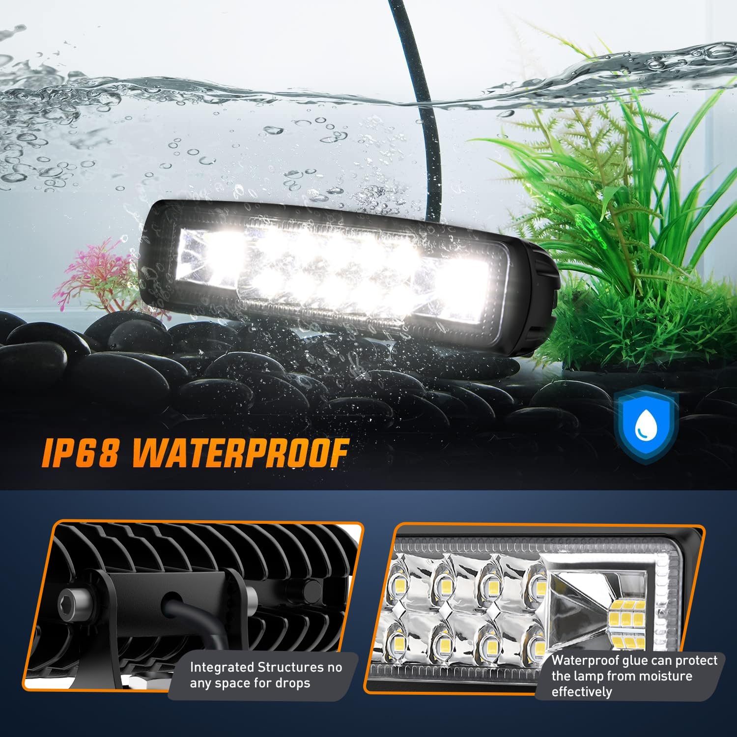 Nilight pods mounted on jeep bumper providing stronger off-road illumination
