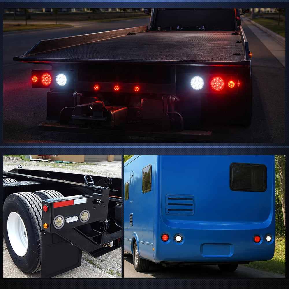 Nilight installed on a trailer at night demonstrating strong reverse illumination