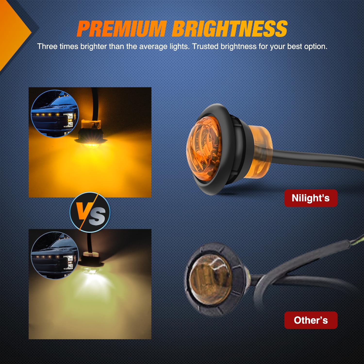 Nilight mounted on trailer side highlighting clear marker visibility