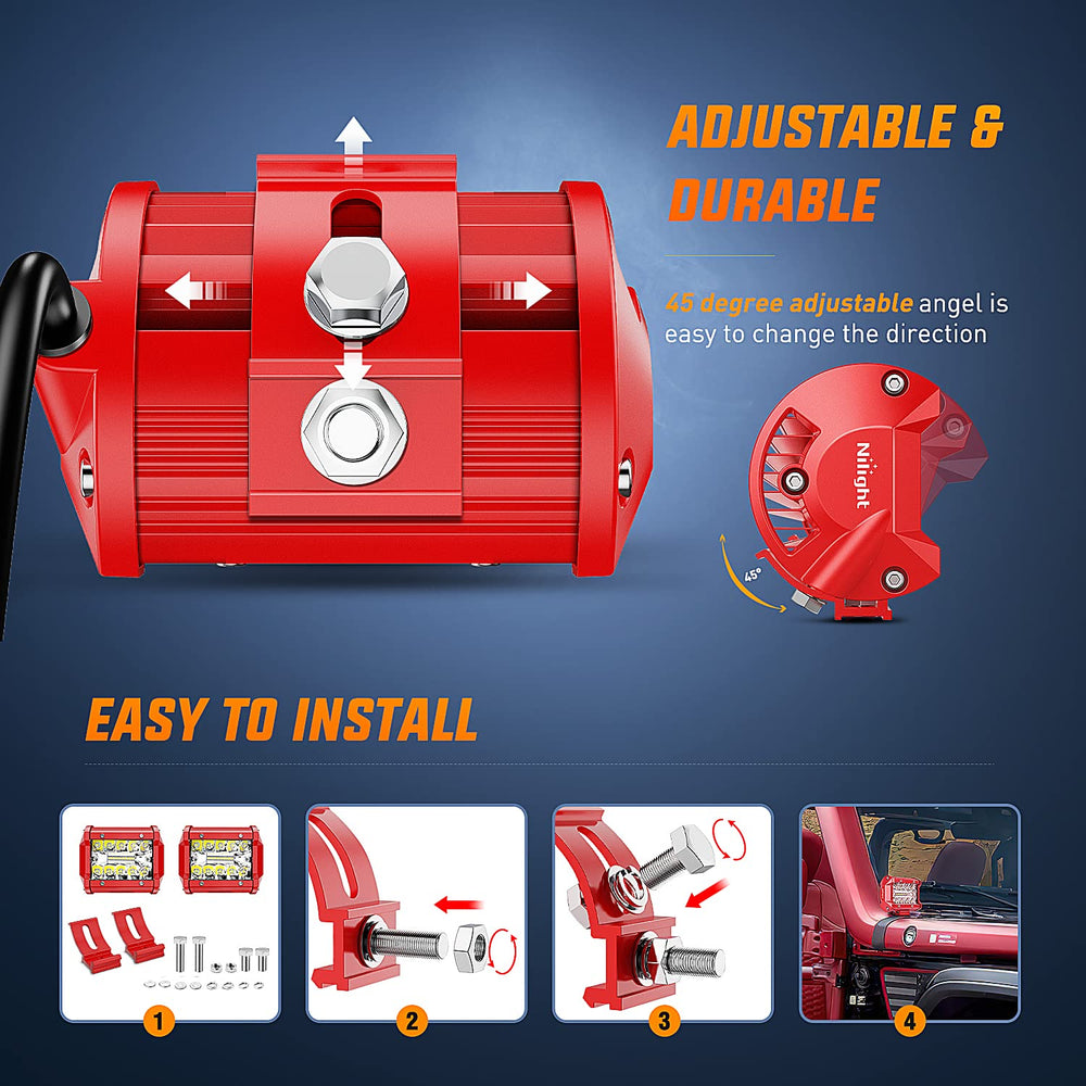 Nilight mounted on truck bumper lighting night road for safer off-road driving