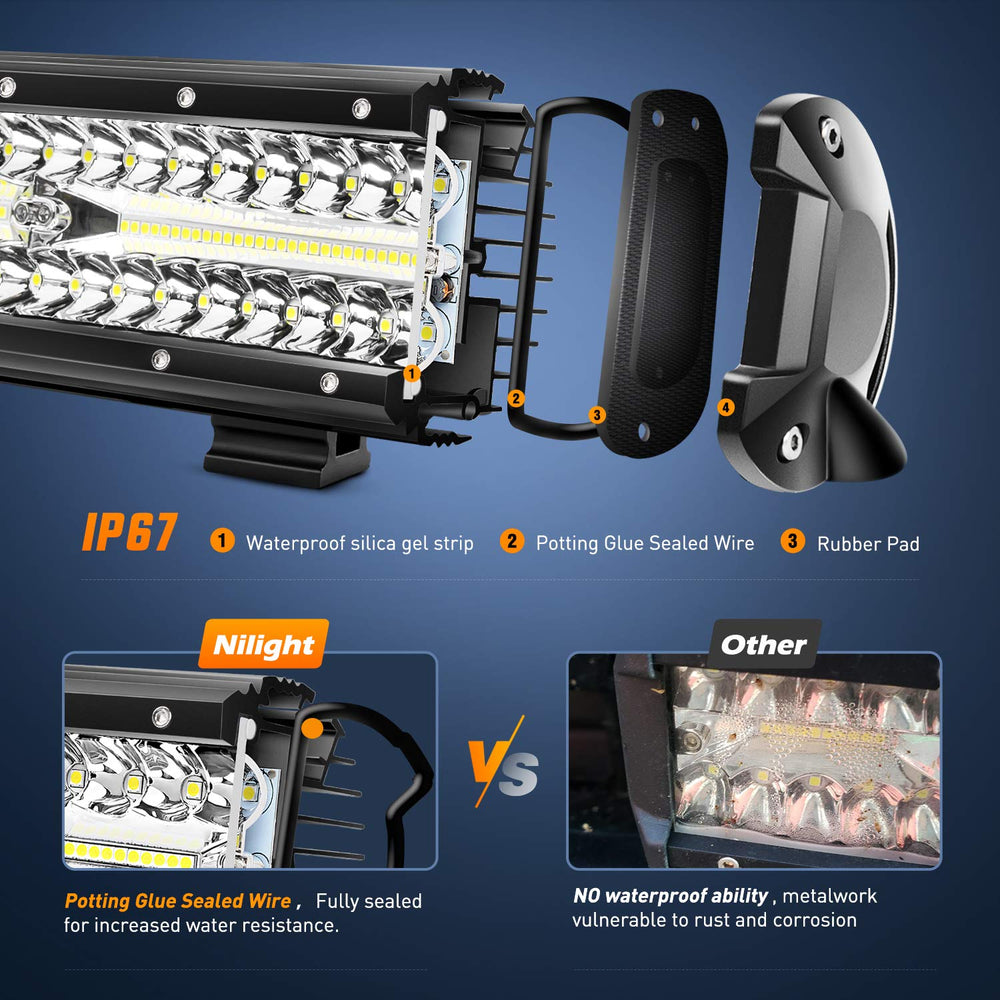 Nilight lights installed on truck bumper improving off-road visibility