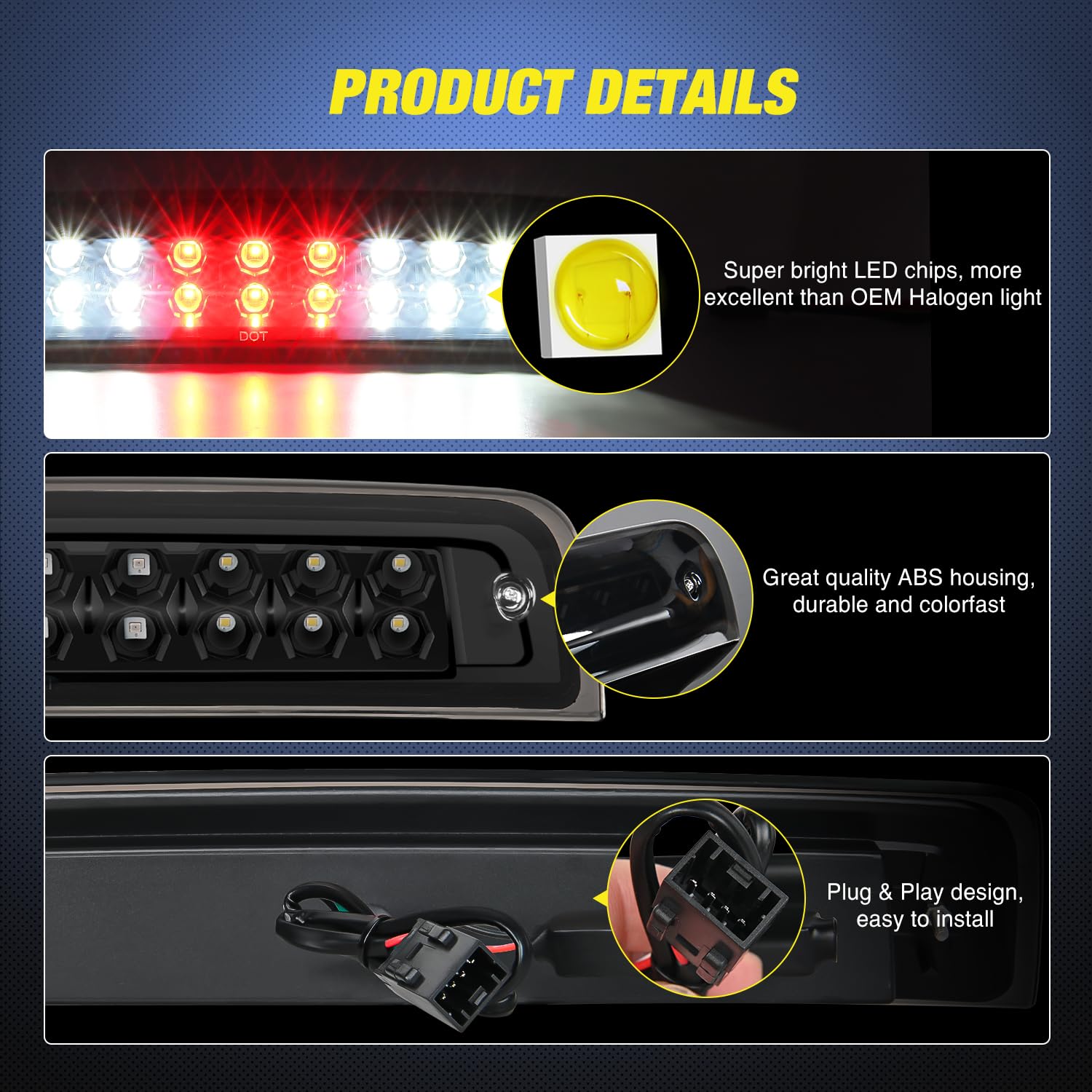 Nilight close-up of 18 LEDs highlighting bright, fast illumination benefit