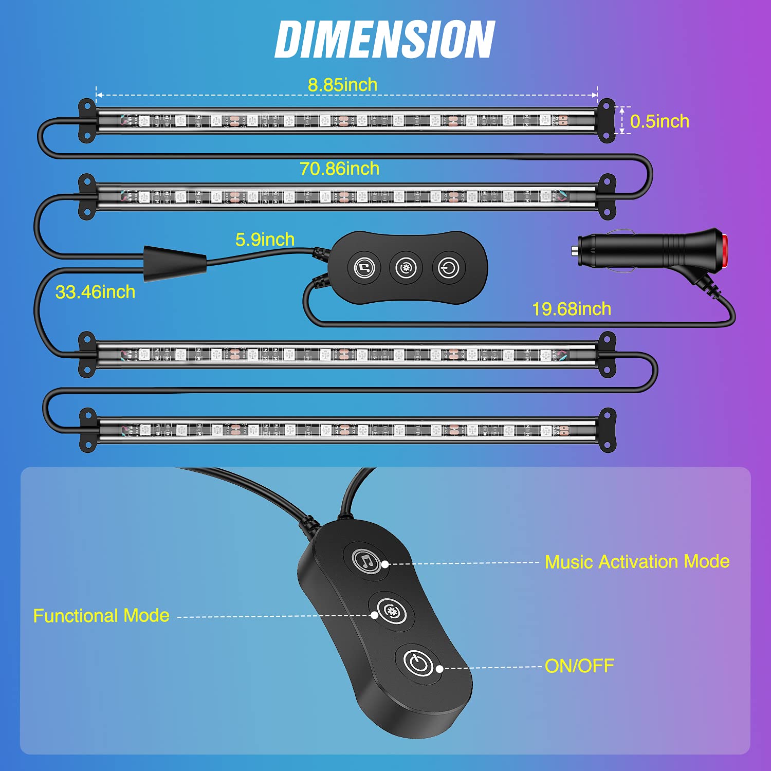 Nilight LED strip closeup showing flexible PVC and durable finish