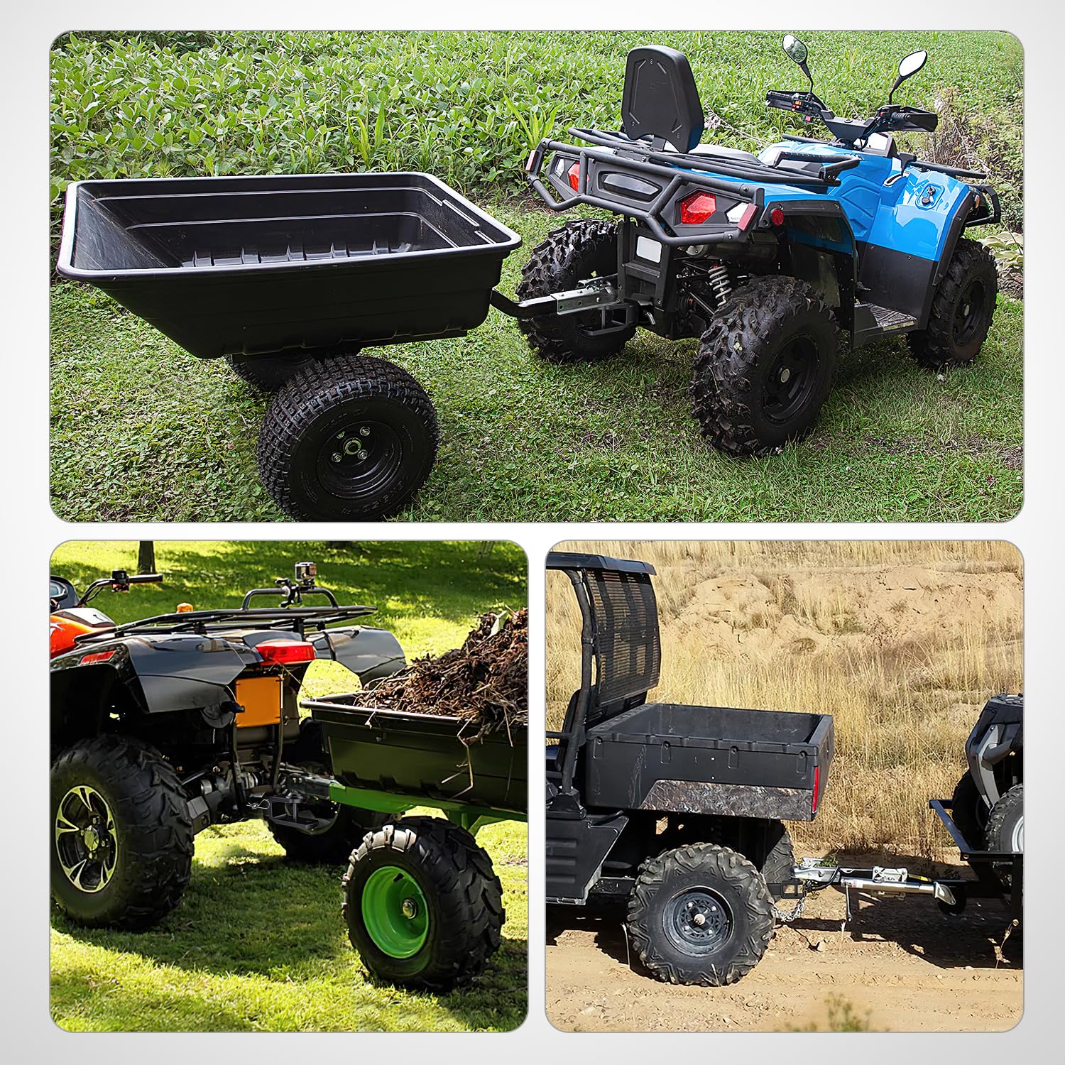 Nilight mounted on ATV towing trailer showing versatile hauling capability