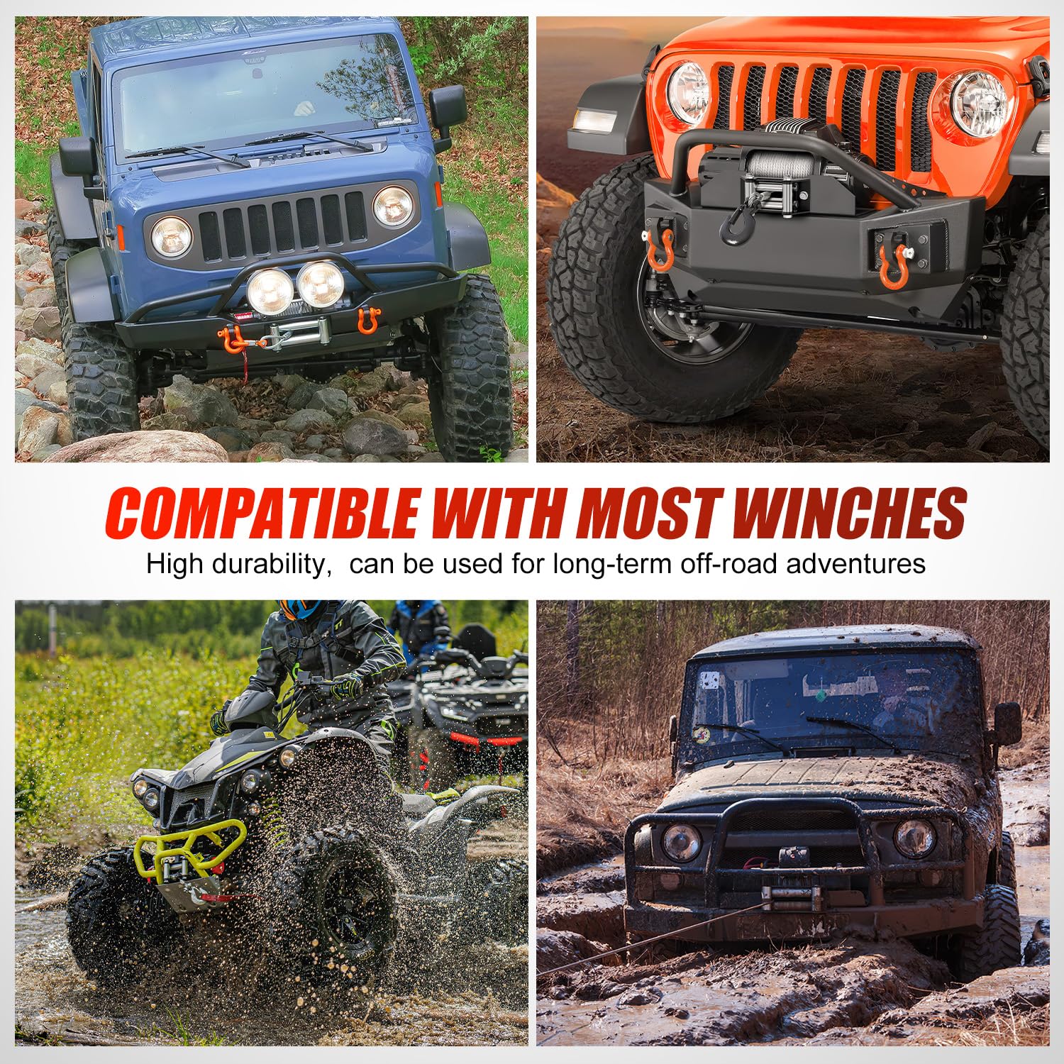 Nilight fairlead on off-road vehicle in action showing durability during trail recovery