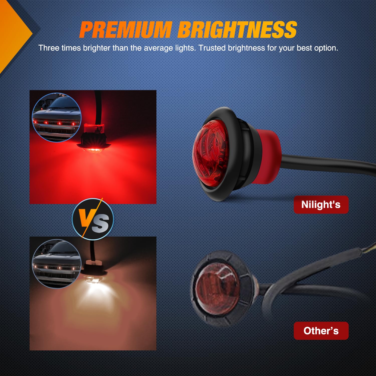 Nilight on RV at night showing clear red marker and brake light visibility