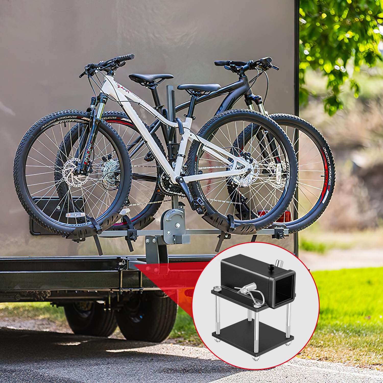 Nilight lifestyle image with RV and cargo carrier showing practical storage solution