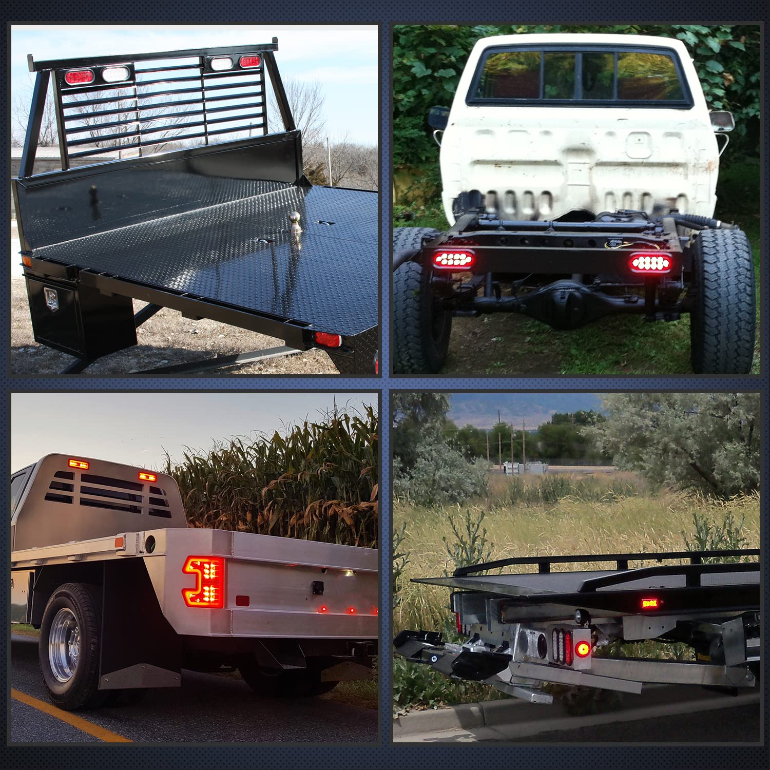 Nilight tail light illuminated on trailer at night improving road-side visibility