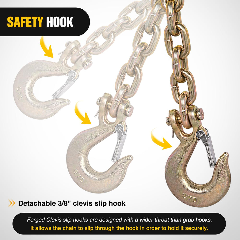Nilight trailer towing scene showing chains in use for added towing safety