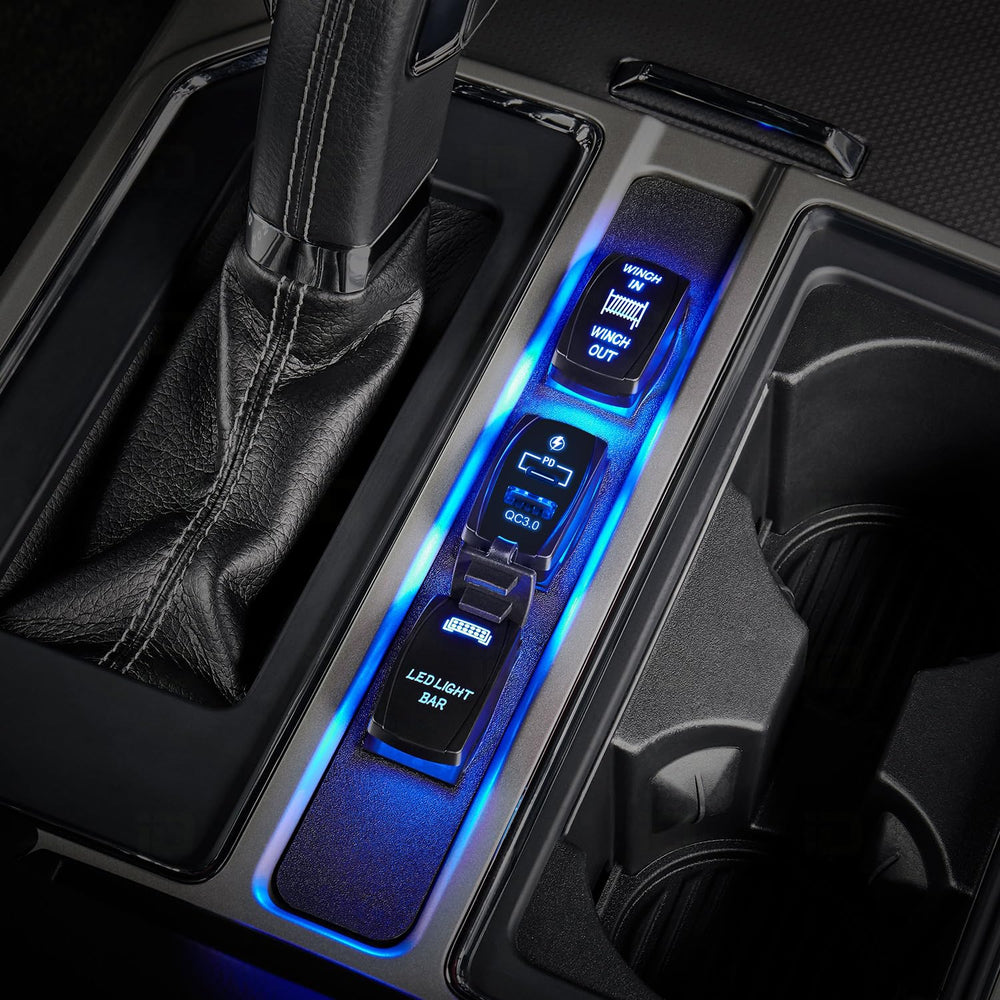 Nilight in a truck cabin showing convenient device charging on the go