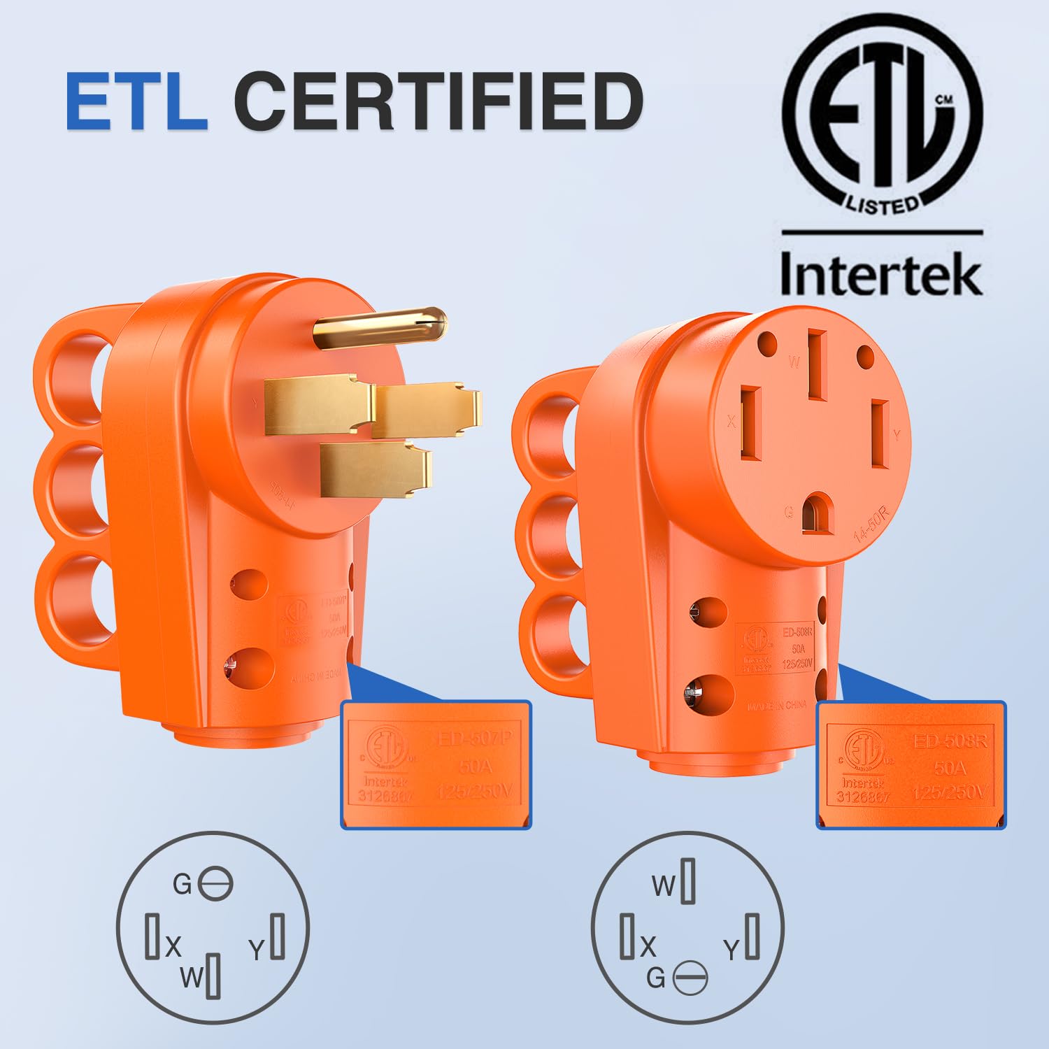 Nilight male plug angled view displaying sturdy prongs and heavy-duty construction