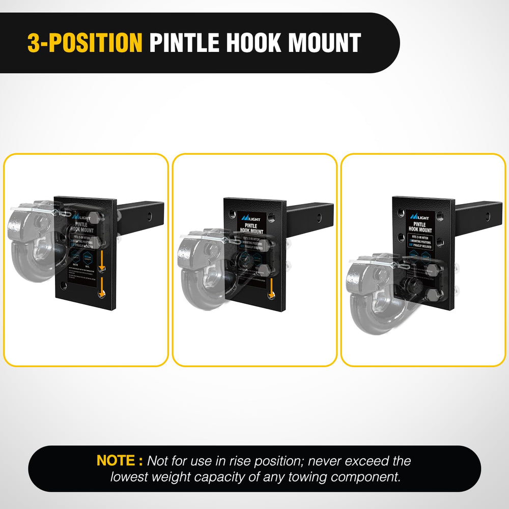 Nilight mount inserted into 2-inch receiver on vehicle, fast and easy installation