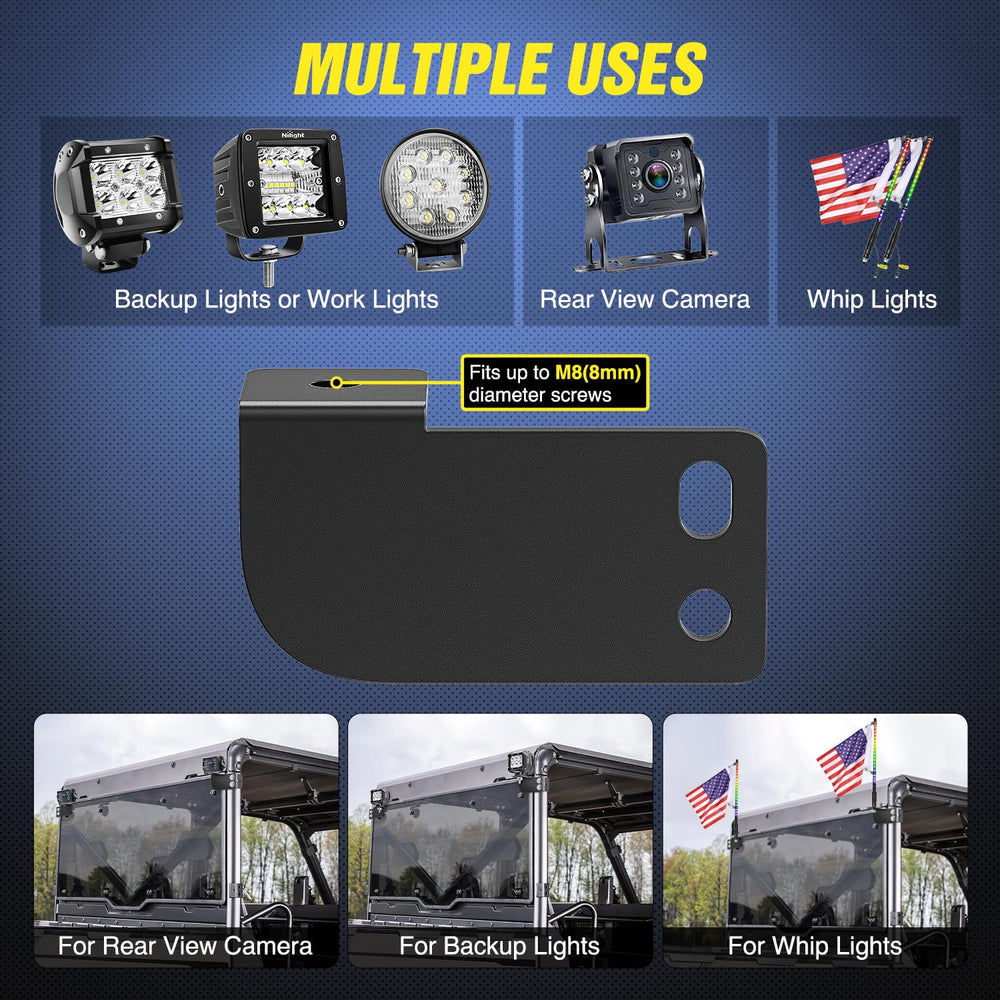 Nilight mounted light bar on Polaris Ranger rear demonstrating improved visibility benefits