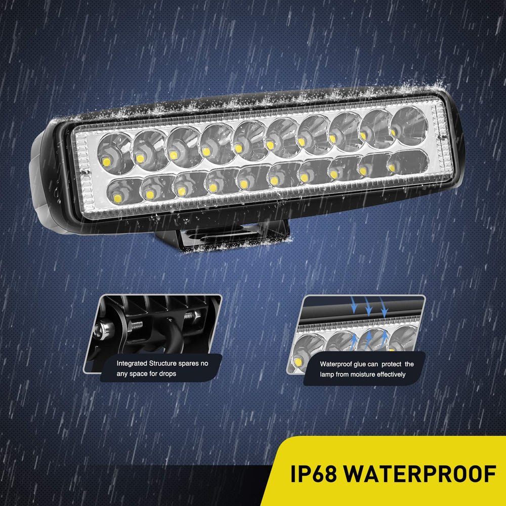 Nilight mounted on Jeep bumper at night, provides long-range spot illumination