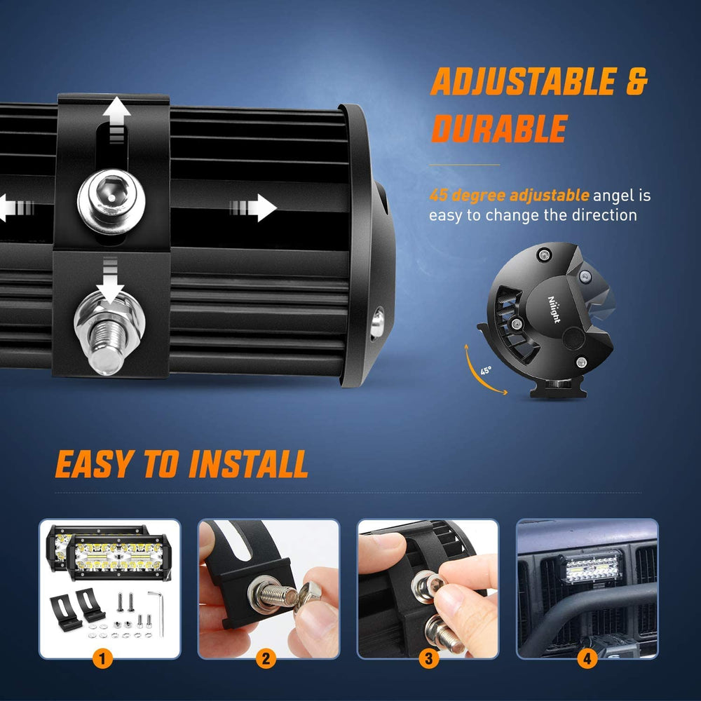 Nilight mounted on truck bumper at night showing enhanced road illumination benefit