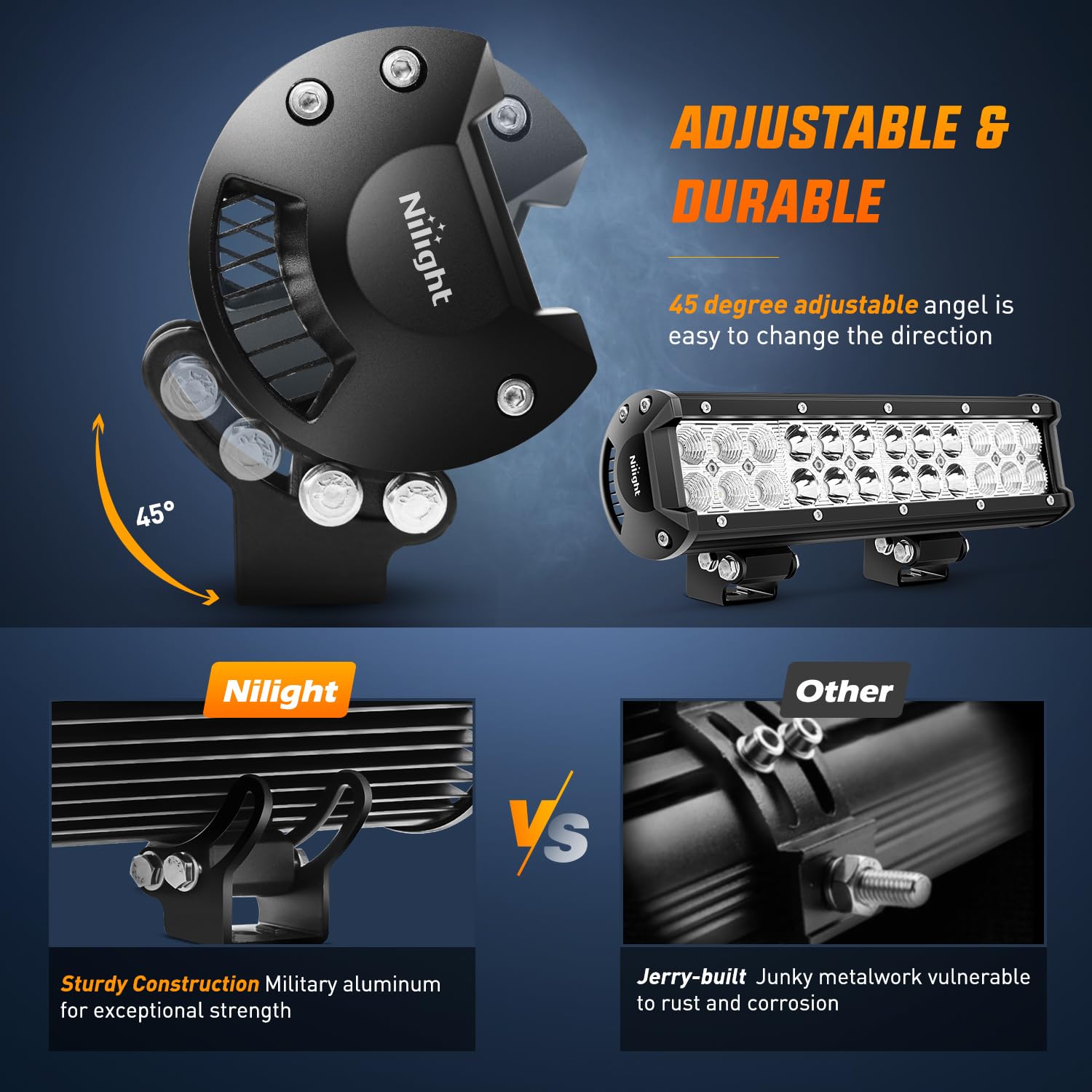 Nilight mounted on truck bumper providing enhanced road and trail visibility