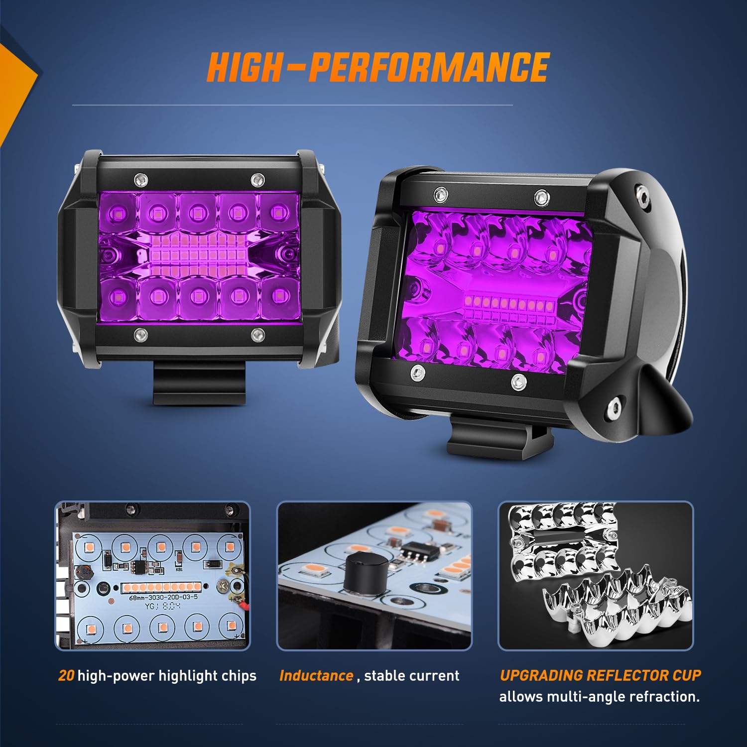 Nilight mounted on a truck bumper delivering purple accent and auxiliary visibility
