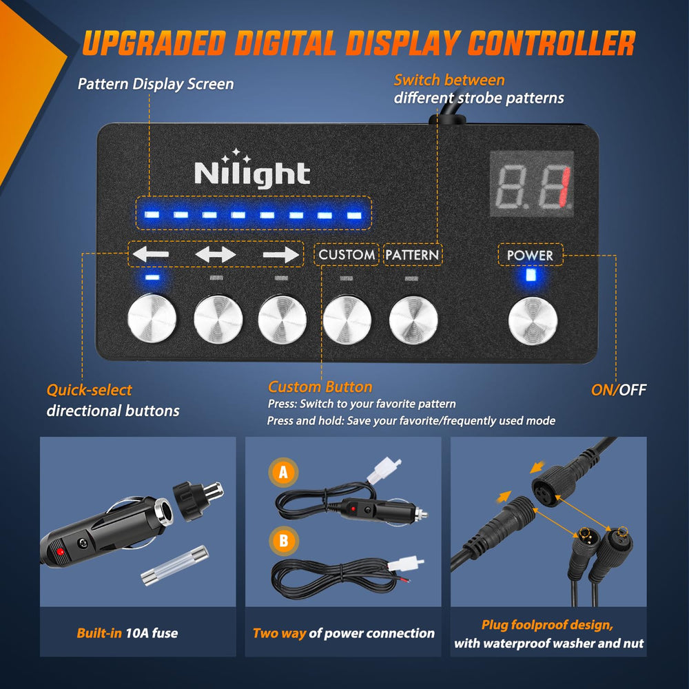 Nilight mounting gasket and screws included for secure attachment