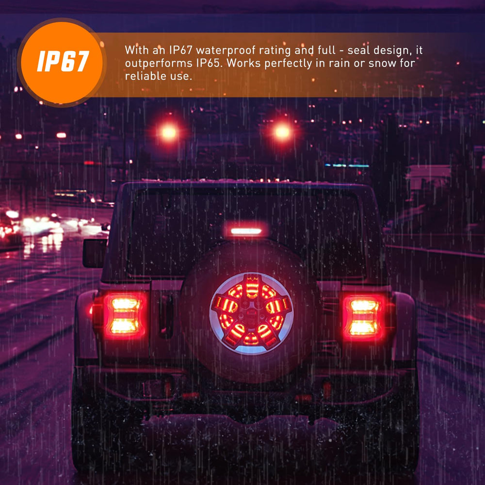 Nilight night shot of brake illumination demonstrating clearer nighttime signaling