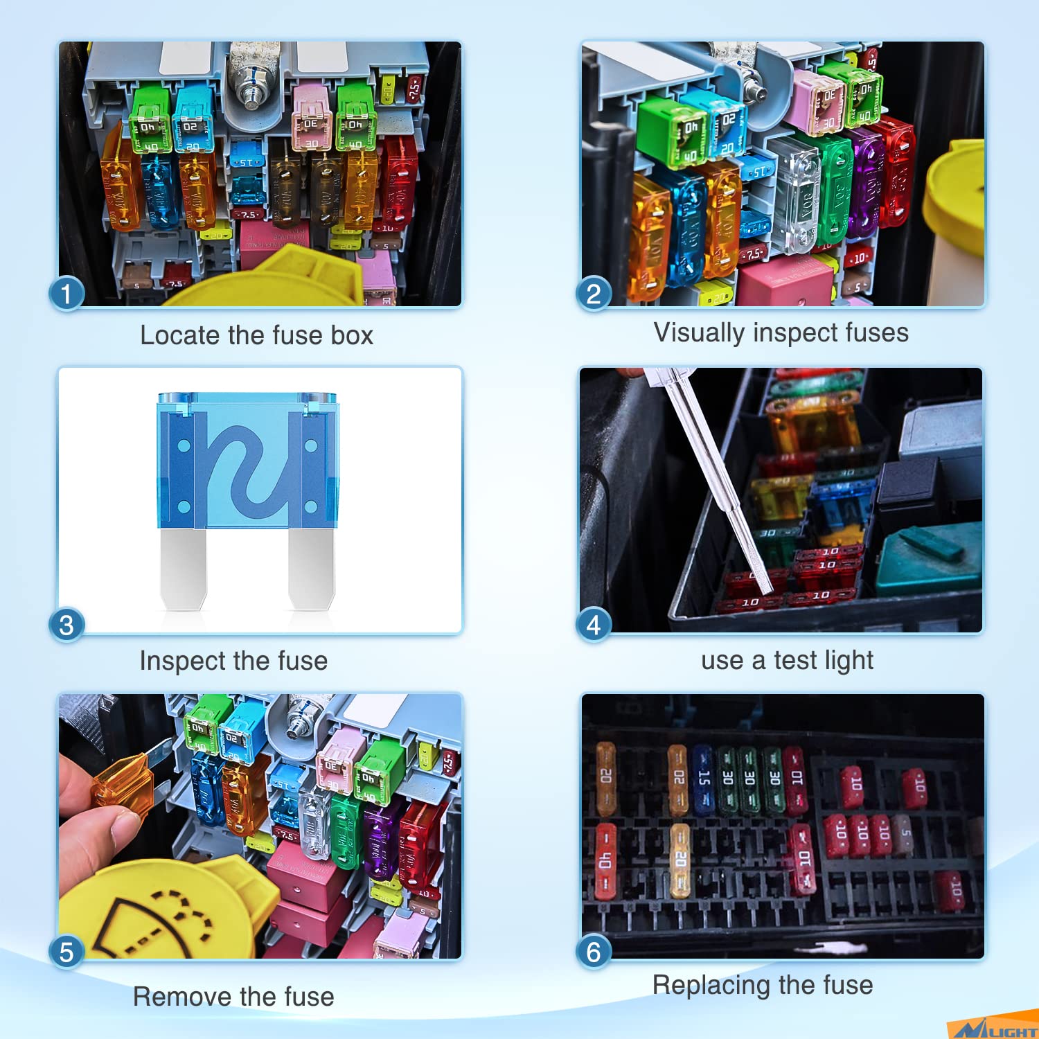 Nilight organized 8 compartment case keeping fuses sorted for easy access