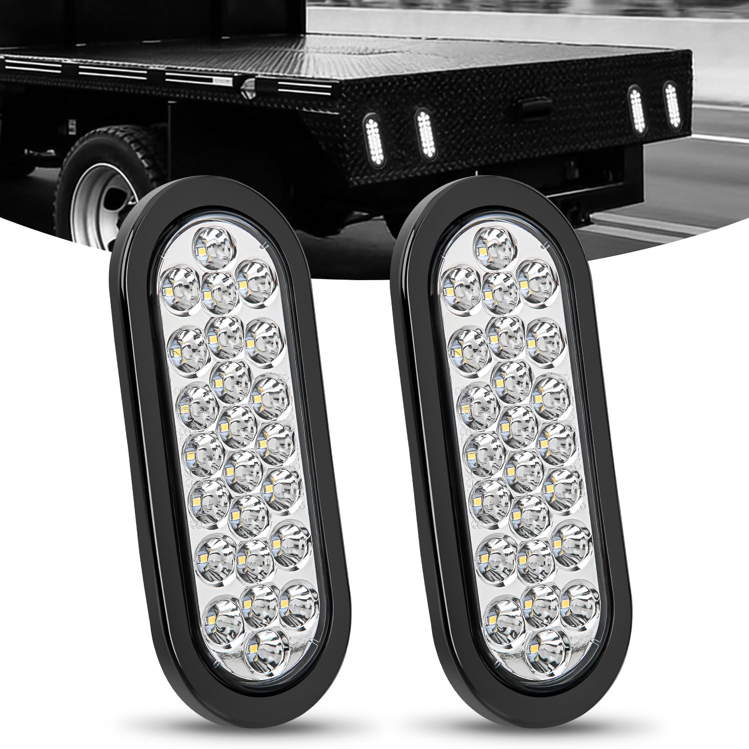 Nilight front view of oval 24-LED light showing clear lens and bright output benefit