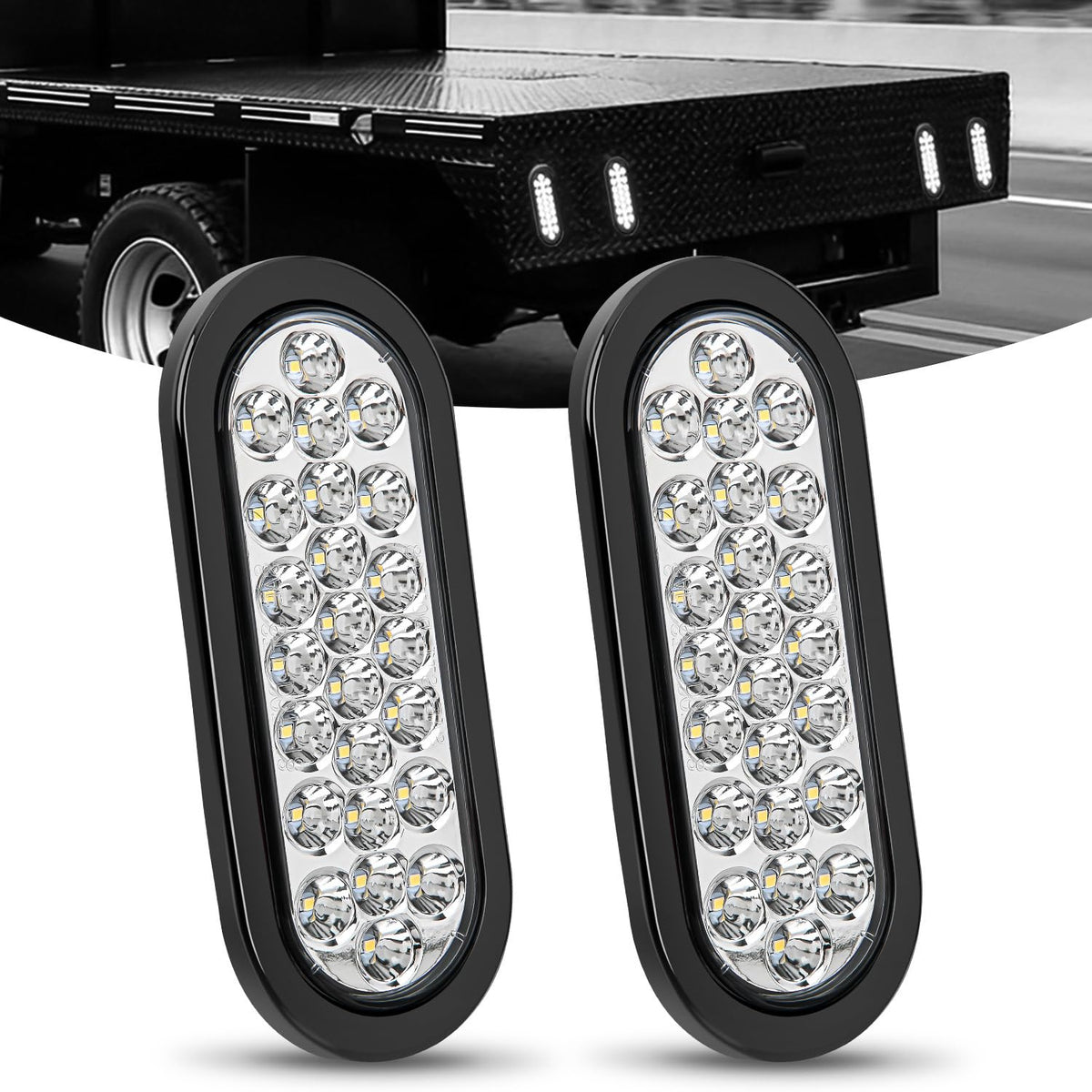 Nilight front view of oval 24-LED light showing clear lens and bright output benefit