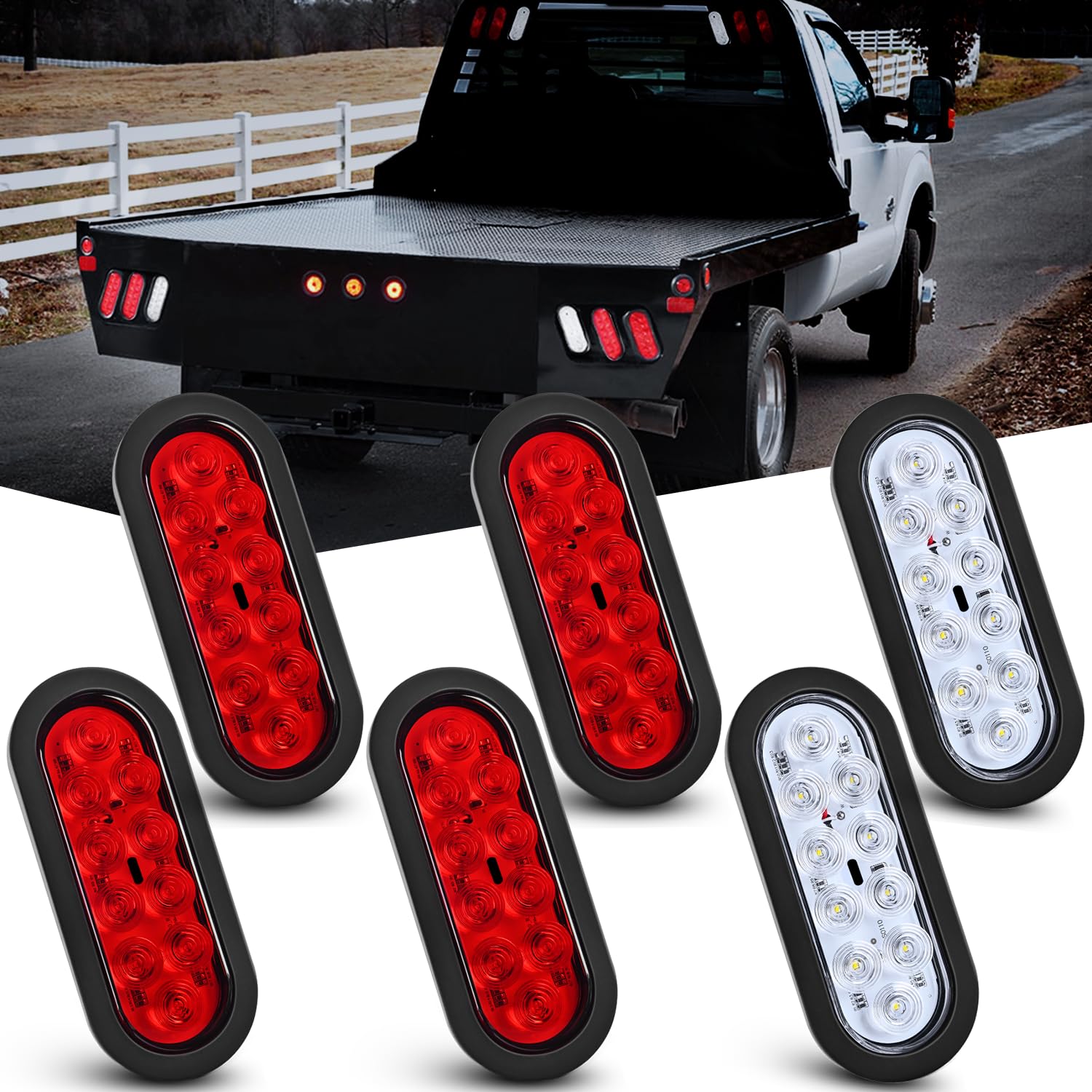 Nilight front view of oval tail light showing clear lens and bright design benefit visibility