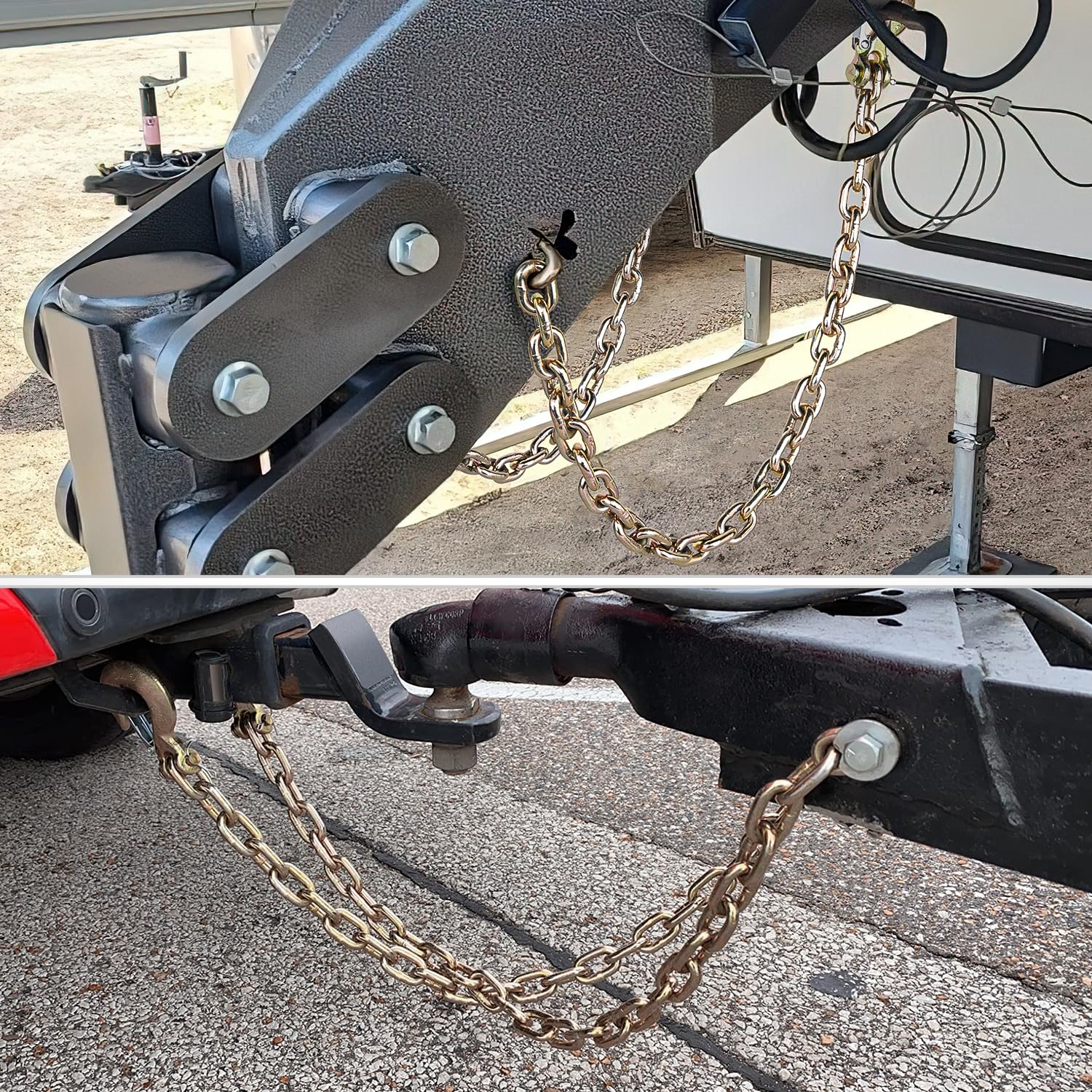 Nilight product packaging laid out with two chains and hardware visible for buyers