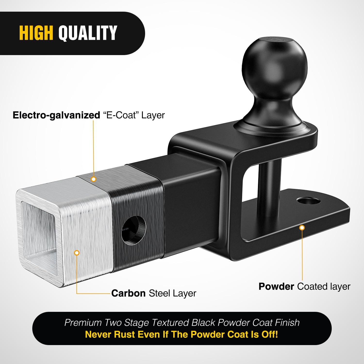 Nilight 5/8" pin hole and included pin showing quick secure mounting