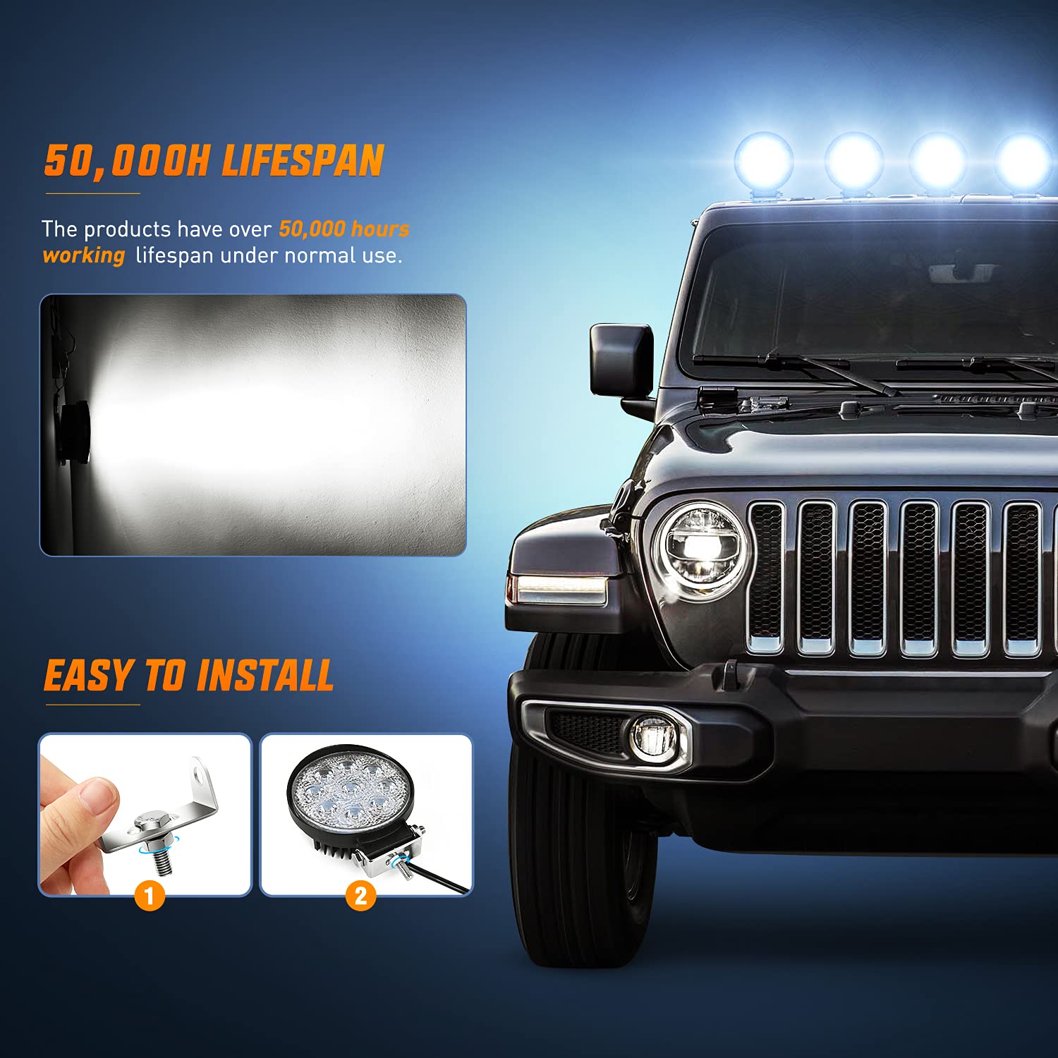 Nilight pod splashing water, IP68 waterproof protection for harsh weather