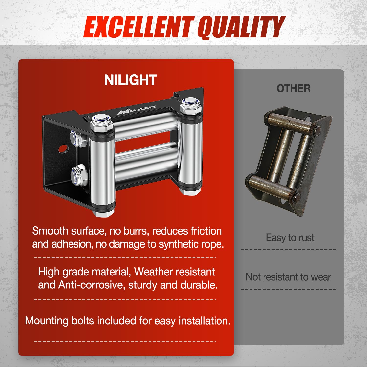 Nilight powder-coat finish texture on bracket resisting corrosion for long-term use